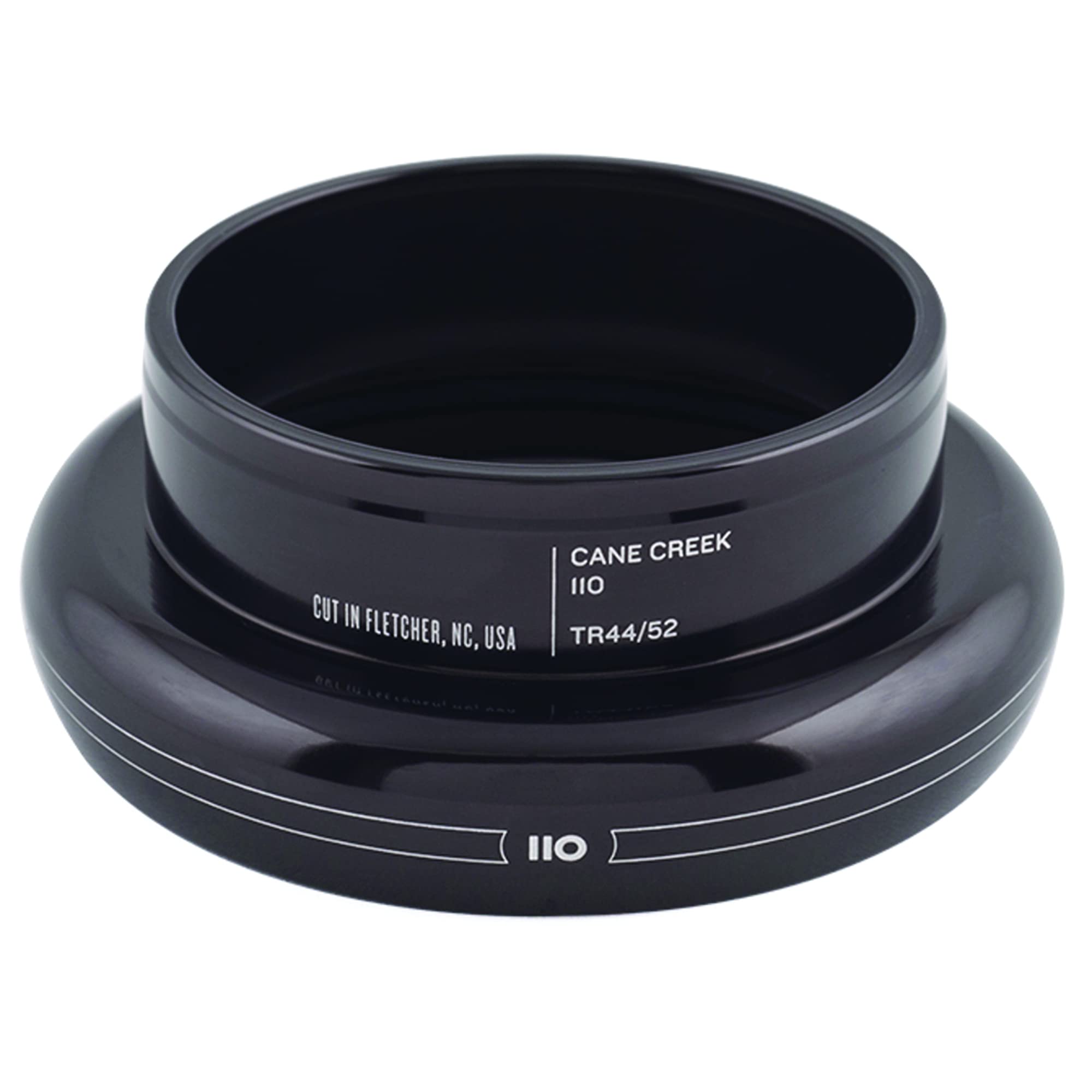 Cane Creek 110.EC44 Threadless Bicycle Headset - 44mm External Cup Bottom Assembly (Black) | Compatible with Road & Mountain Bikes | Smooth Steering & Durable Performance
