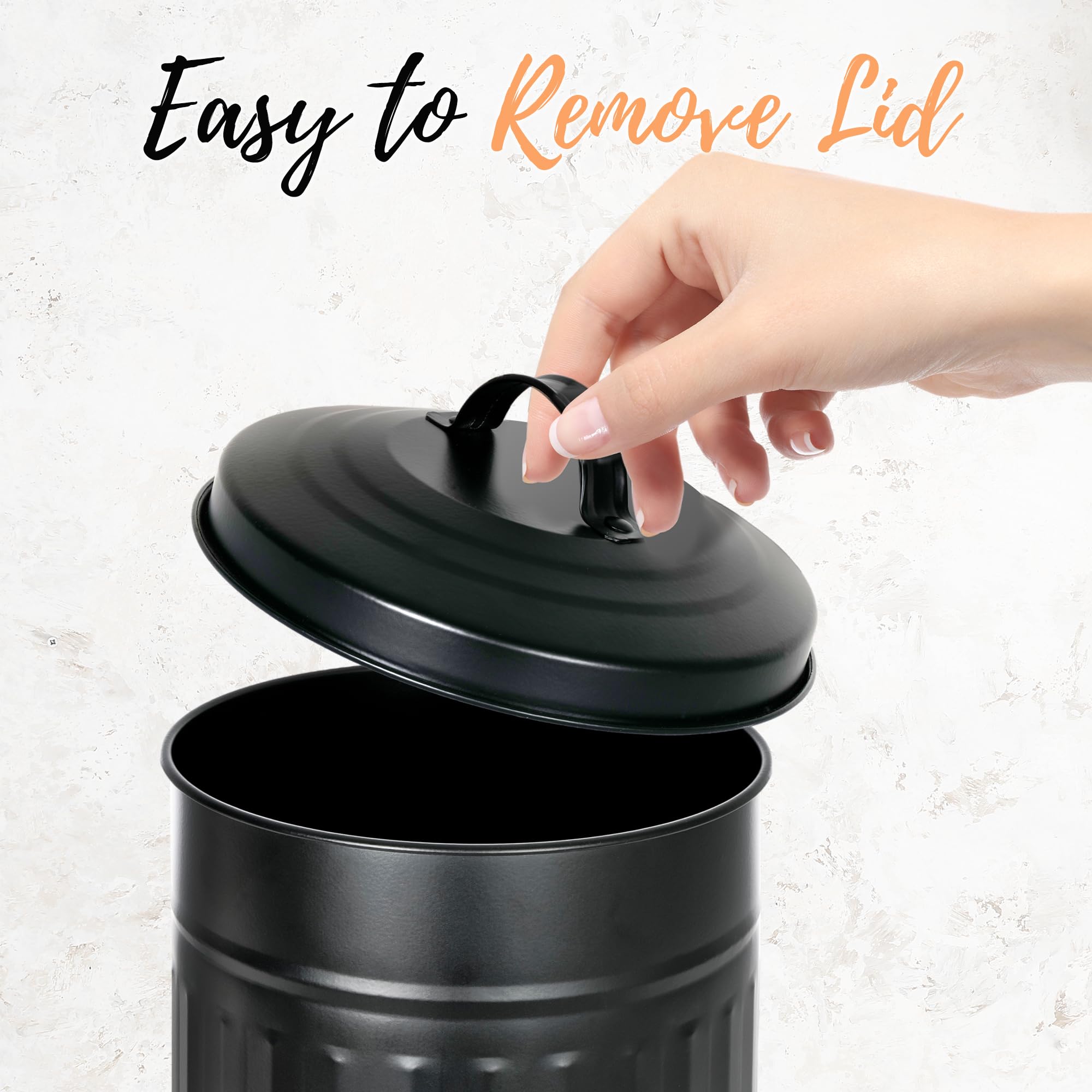 Rustproof Black Metal Toilet Paper Holder with Lid – Farmhouse Style Free-Standing Canister for Mega Rolls | Enclosed Bathroom Storage for Rustic & Modern Homes | Perfect for Guest Bathrooms, RV, and Farmhouse Decor