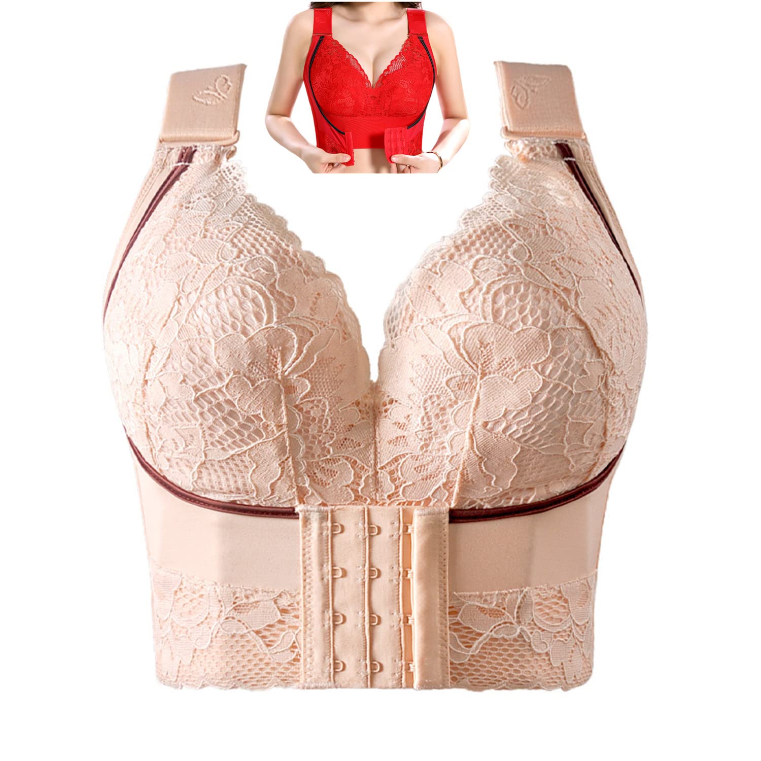 Winnie Blooms - Wireless Ultra-Supportive Double-Buckle Push Up Bra for Women | Comfortable All-Day Wear for Work, Yoga & Daily Activities
