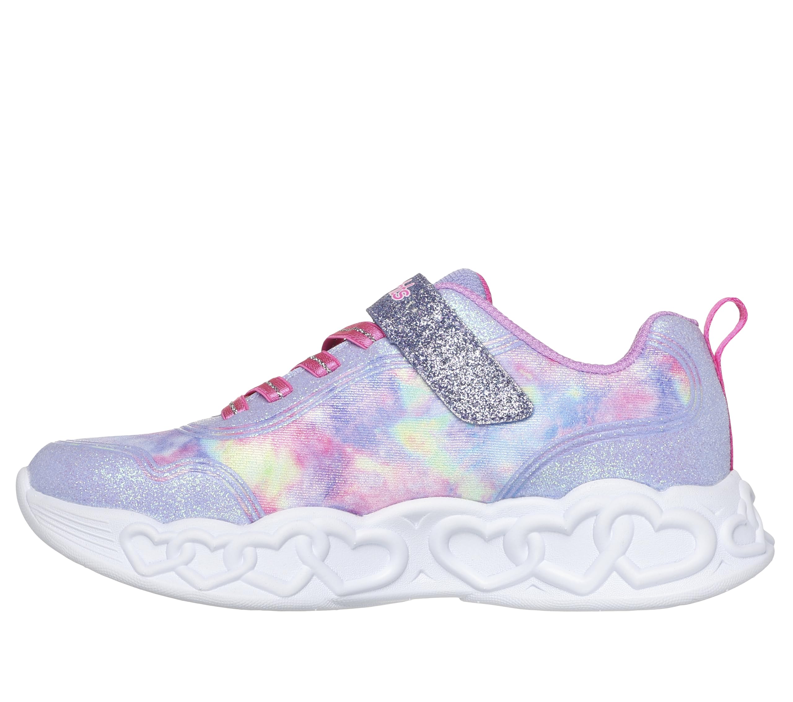 Skechers Girls' Infinite Heart Light-Up Sneakers - Glow in The Dark Shoes for Kids Running, Walking & Playtime