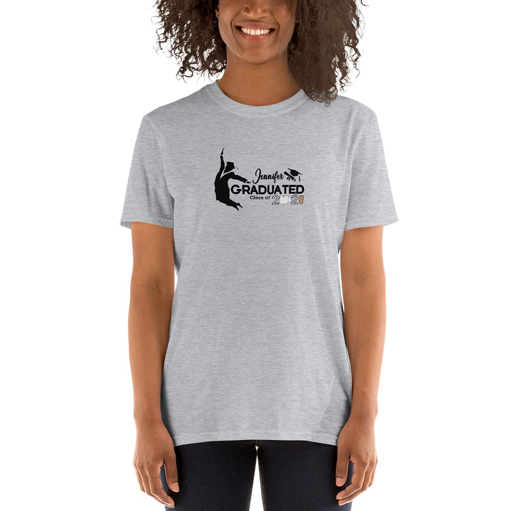 Funny Personalized Graduation Gift Shirt for Women - Class of 2021 Graduation Present for High School, College, Masters or PhD Grads - Perfect for Graduation Parties & Celebrations