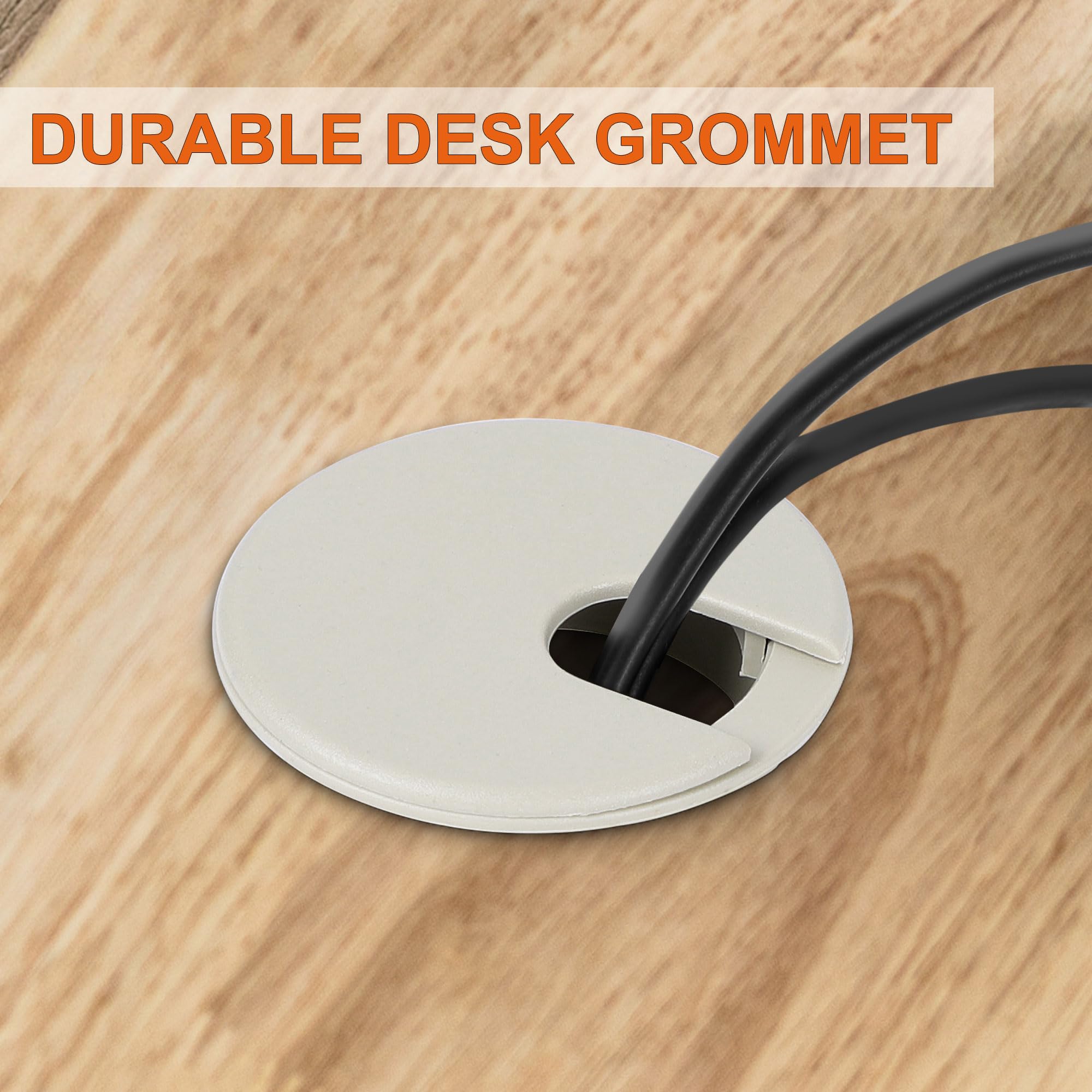 uxcell 1.4 Inch/35mm Plastic Desk Cable Grommet Hole Cover - 4 Pack Gray Cable Management for Office Computer Desk (Ideal for Wire Organization in Home Office & Workspace)