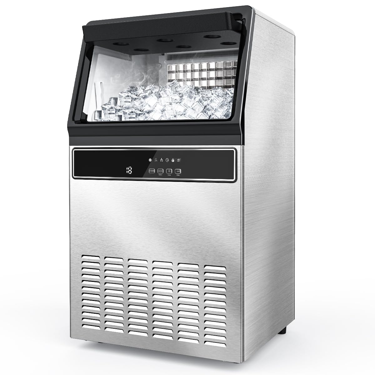 COWSAR 100 lbs/24H Commercial Ice Maker Machine - 45 Ice Cubes per Cycle, Self-Cleaning Stainless Steel Under Counter Ice Machine with 48-Hour Timer for Bars, Cafes, Restaurants & Home Use - Perfect for Cocktails, Beverages & Food Preservation