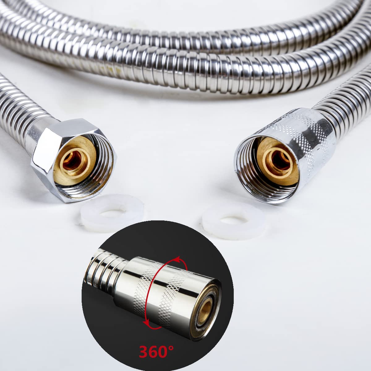 Premium Stainless Steel Shower Hose 1m - Universal G1/2 Inch with Twist Protection for Bathroom & Spa