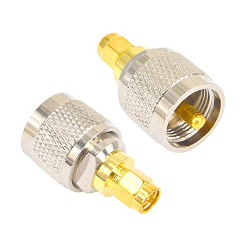 100pcs SMA to UHF Adapter Connector - SMA Male Plug to UHF Male Plug Straight RF Coaxial Adapter for Ham Radio, Antenna, CCTV, and Communication Equipment