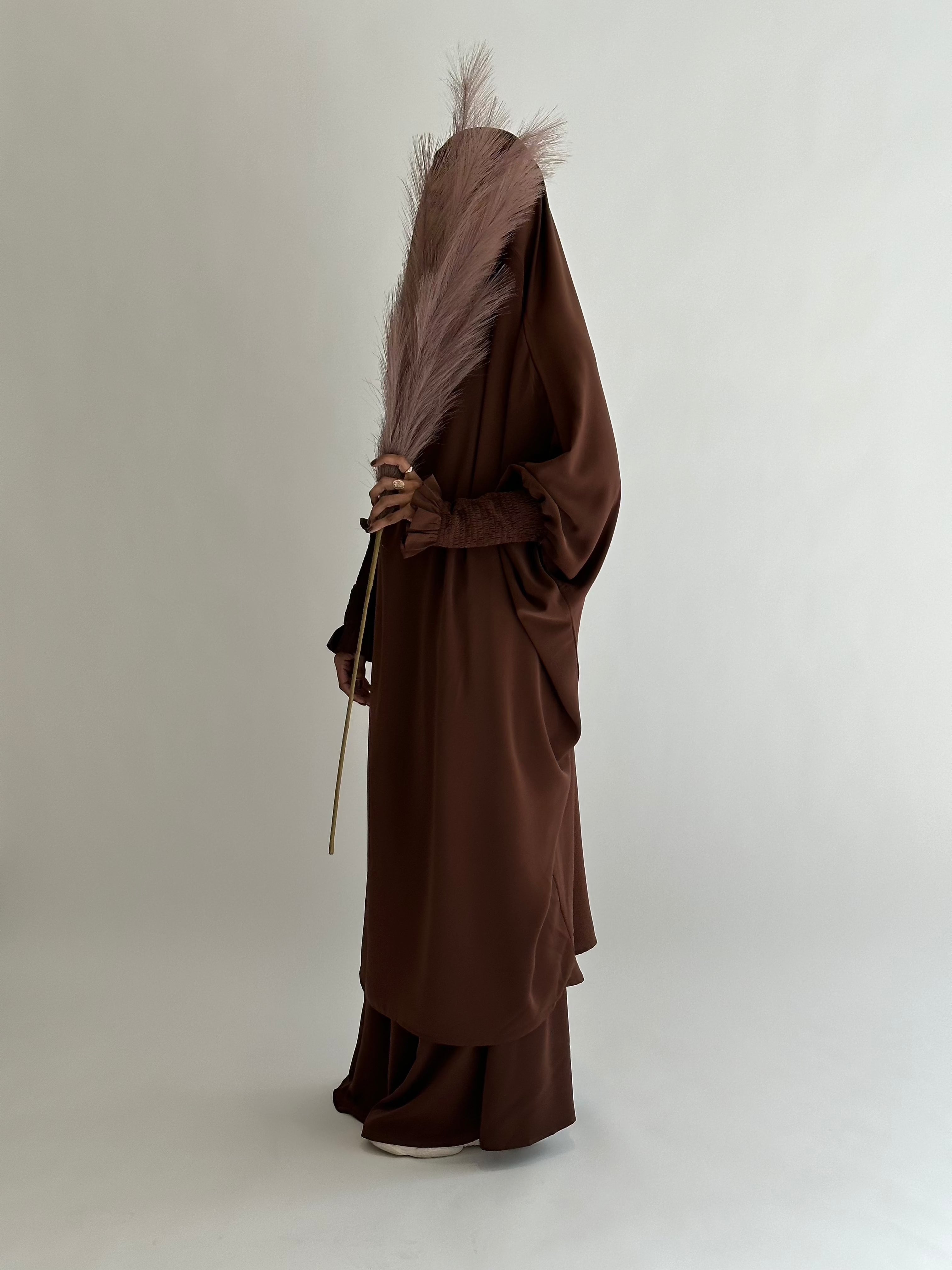 Medina 2-Piece Jilbab Set - Premium Brown Muslim Prayer Dress for Women | Perfect for Islamic Prayer, Mosque, and Modest Fashion