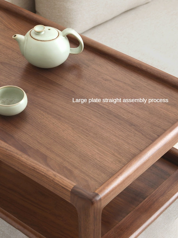 Premium Black Walnut, Ash & Oak Solid Wood Japanese Tatami Tea Table - Traditional Zen Style Low Table for Tea Ceremony, Meditation & Living Room Decor