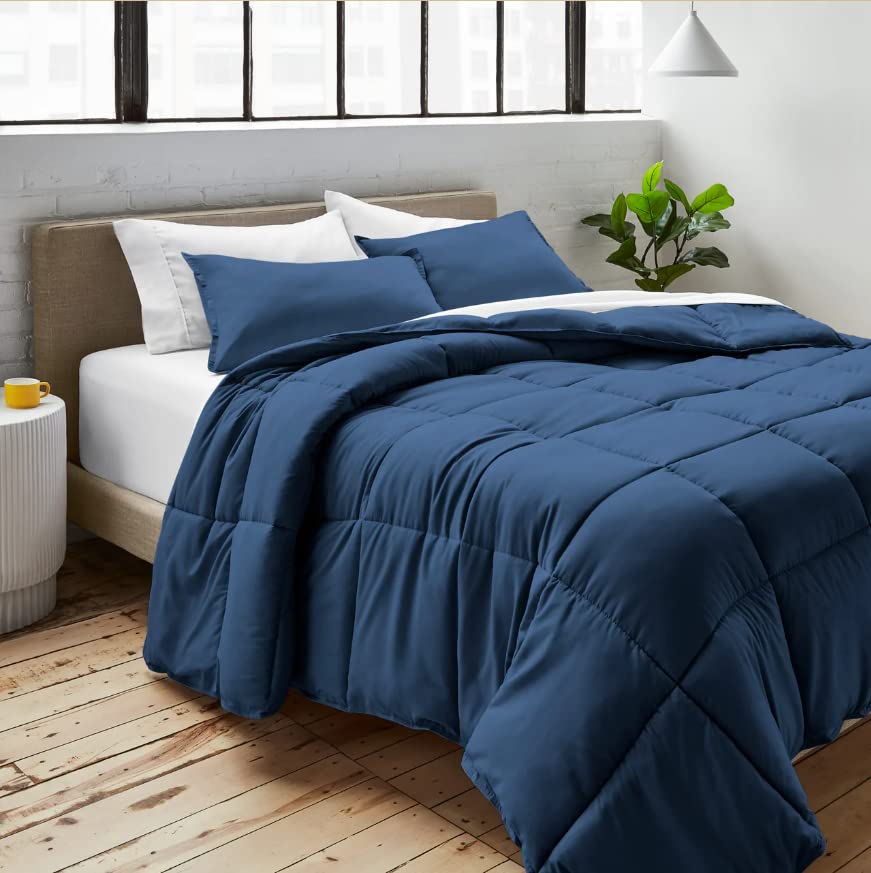 Pillowtex 3-Piece All Season Comforter Set with Matching Pillow Shams - Twin/Twin XL Size Soft Cream Bedding for Cozy Sleep & Guest Room Decor