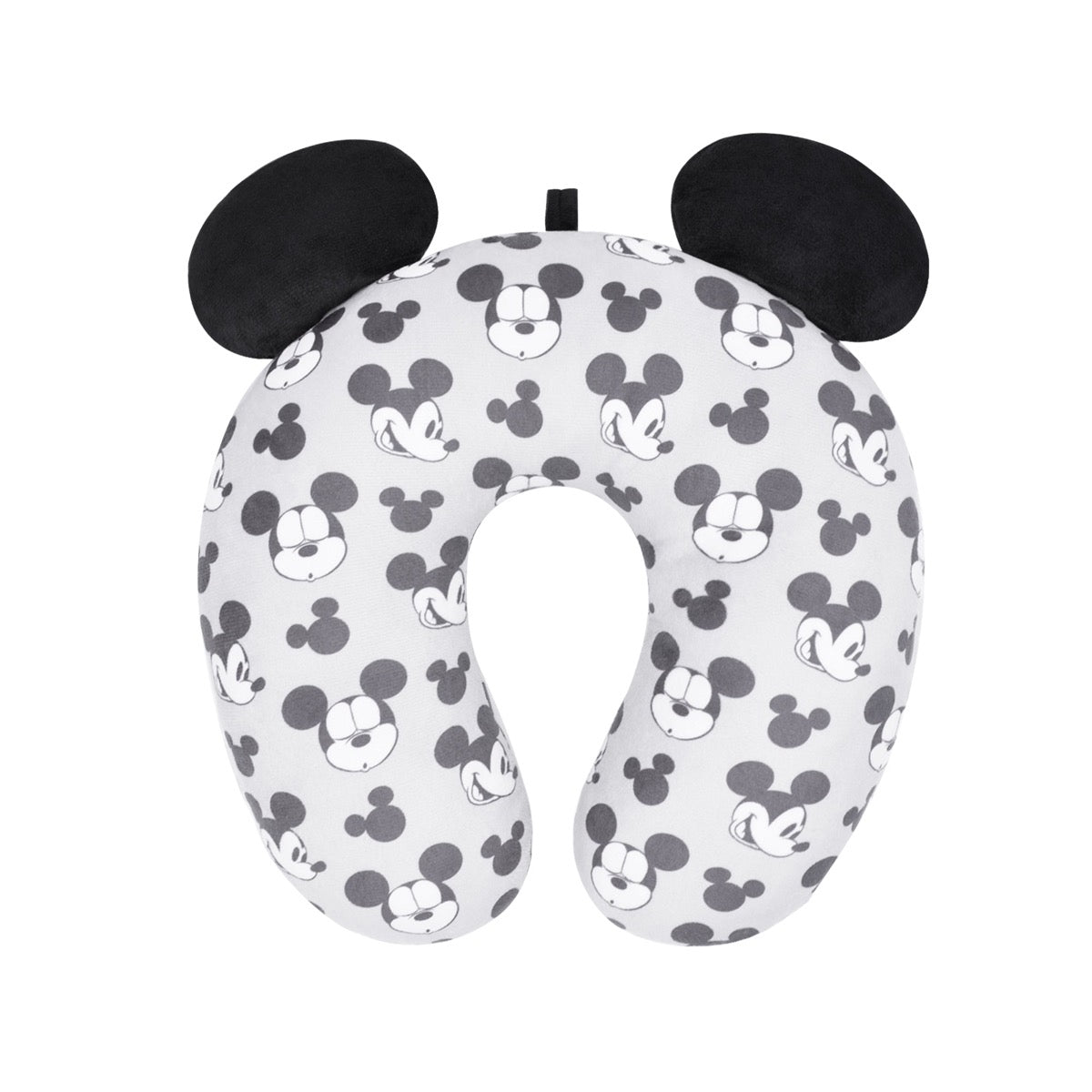 Disney Mickey Mouse Faces & Icons Travel Neck Pillow - Soft & Comfortable Airplane Neck Support for Long Flights, Road Trips & Office Naps