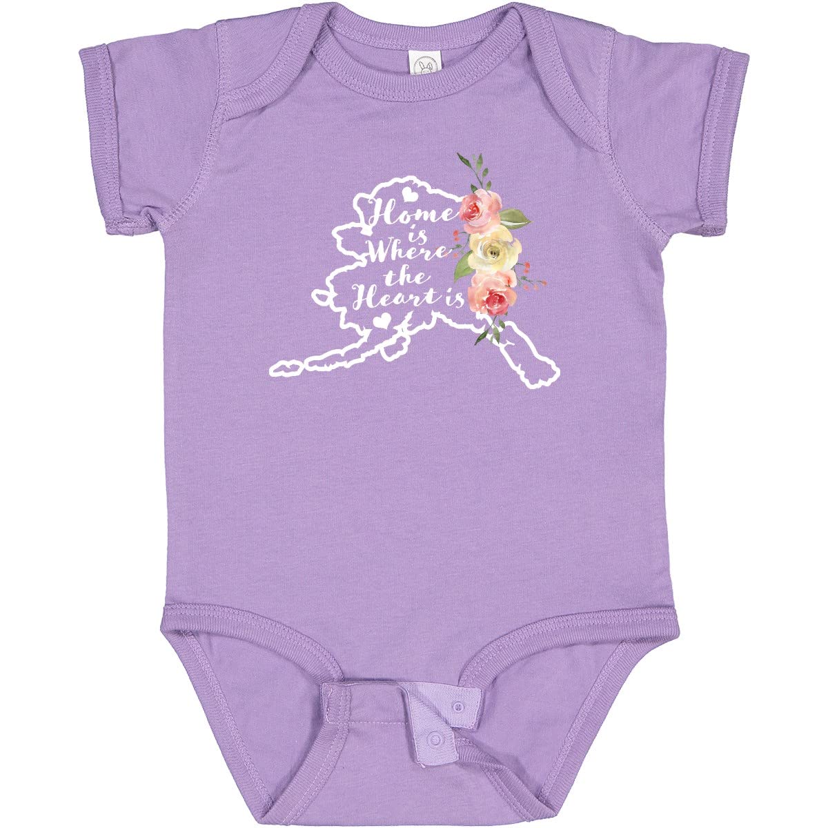 Inktastic Alaska Home is Where The Heart is Watercolor Floral Baby Bodysuit - Cute Outfit for Newborns, Infants & Toddlers - Perfect for Family Photos, Holidays & Special Occasions