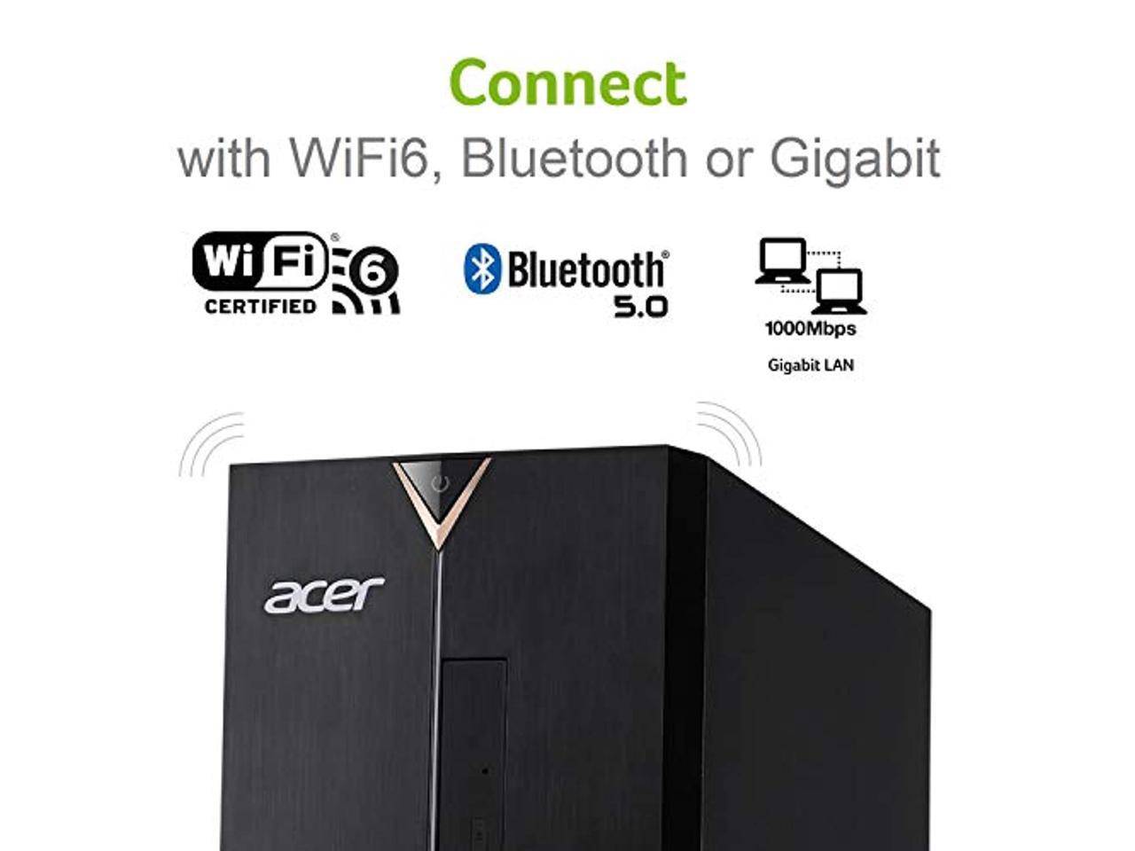 Acer Aspire TC 895 UA91 Desktop Computer - Intel Core i3-10100 3.6GHz, 8GB RAM, 512GB NVMe SSD, DVD RW, WiFi & Bluetooth, Windows 10 Home - Perfect for Home Office, Gaming & Everyday Computing