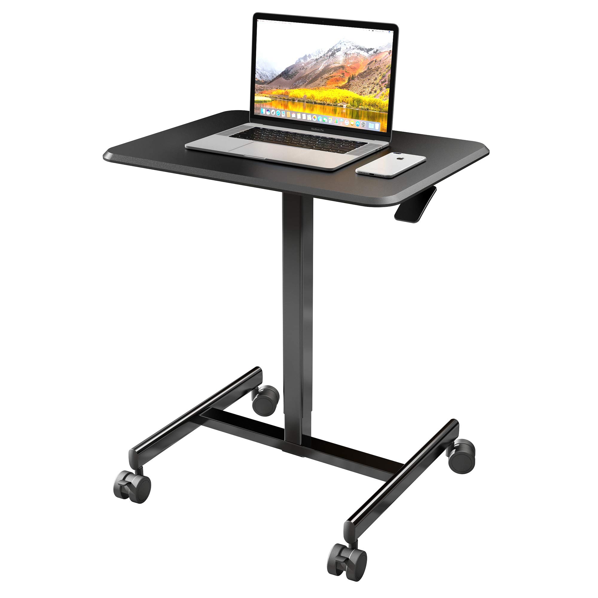 Mobile Desk Computer Desk with Lockable Wheels, 25.6
