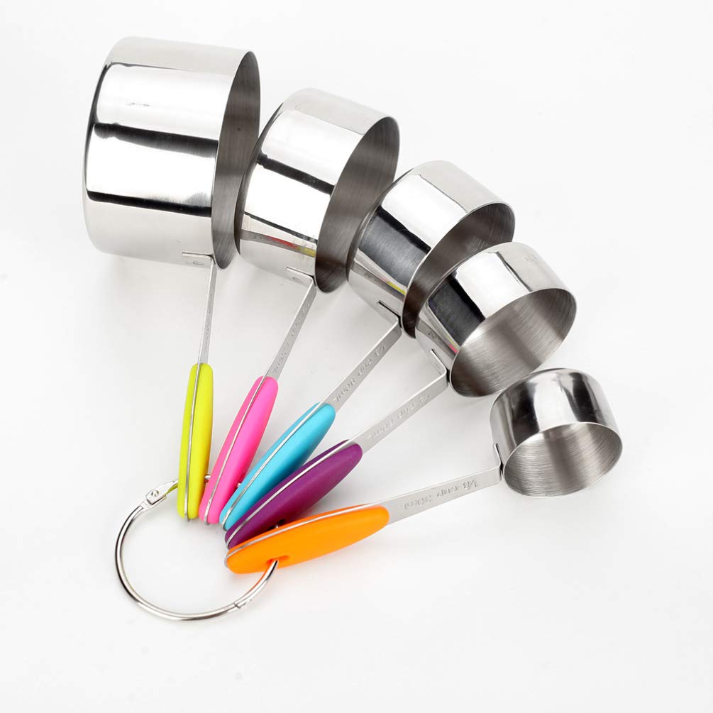 10-Piece Measuring Cups and Spoons Set - Stainless Steel Liquid Measuring Cups for Baking, Cooking, and Kitchen Use