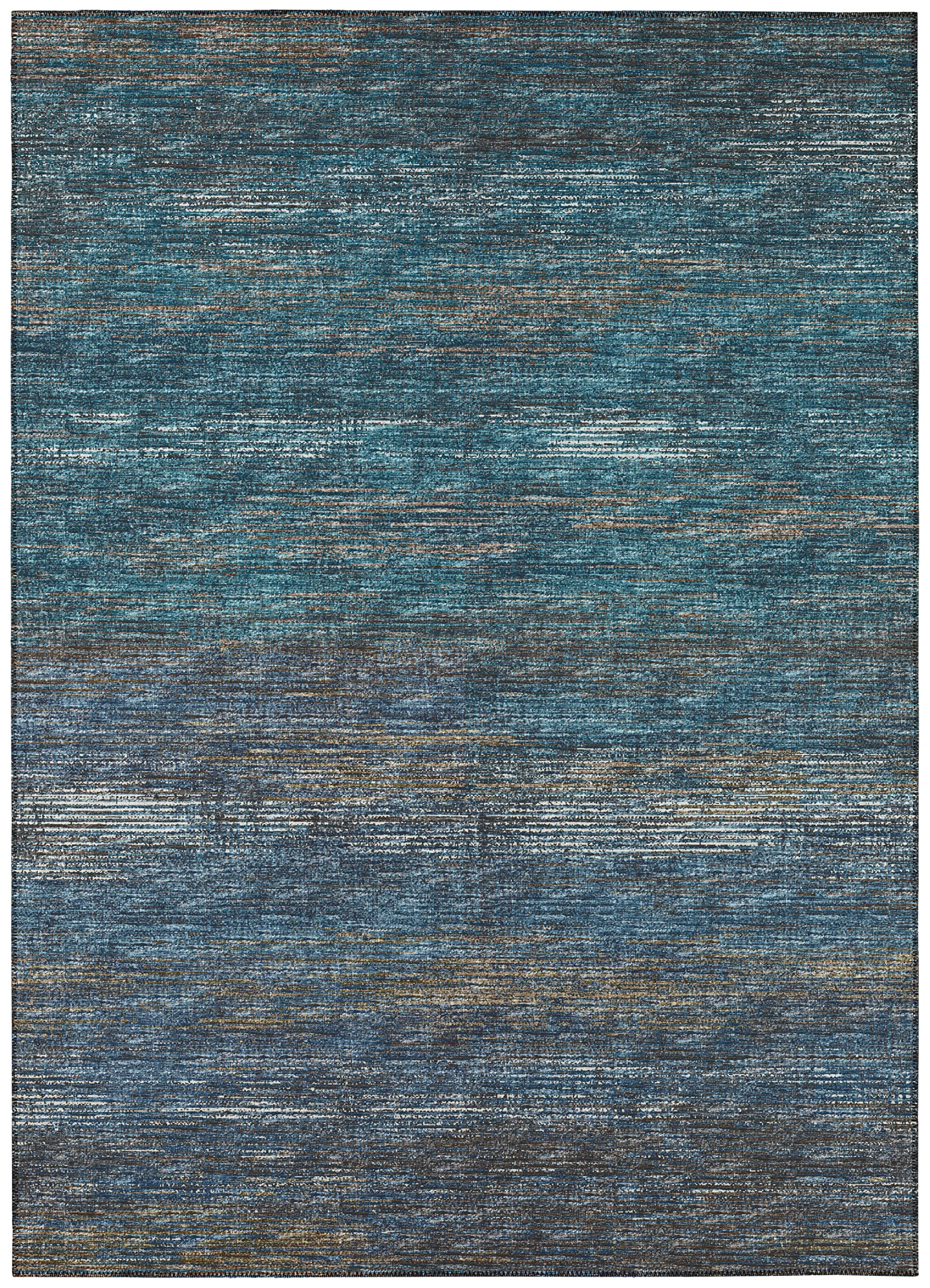 Addison Rugs Marston 9' x 12' Transitional Blue Indoor/Outdoor Area Rug - Stain Resistant, Machine Washable, Non-Shedding - Perfect for Bedroom, Living Room, Dining Room & Kitchen Decor