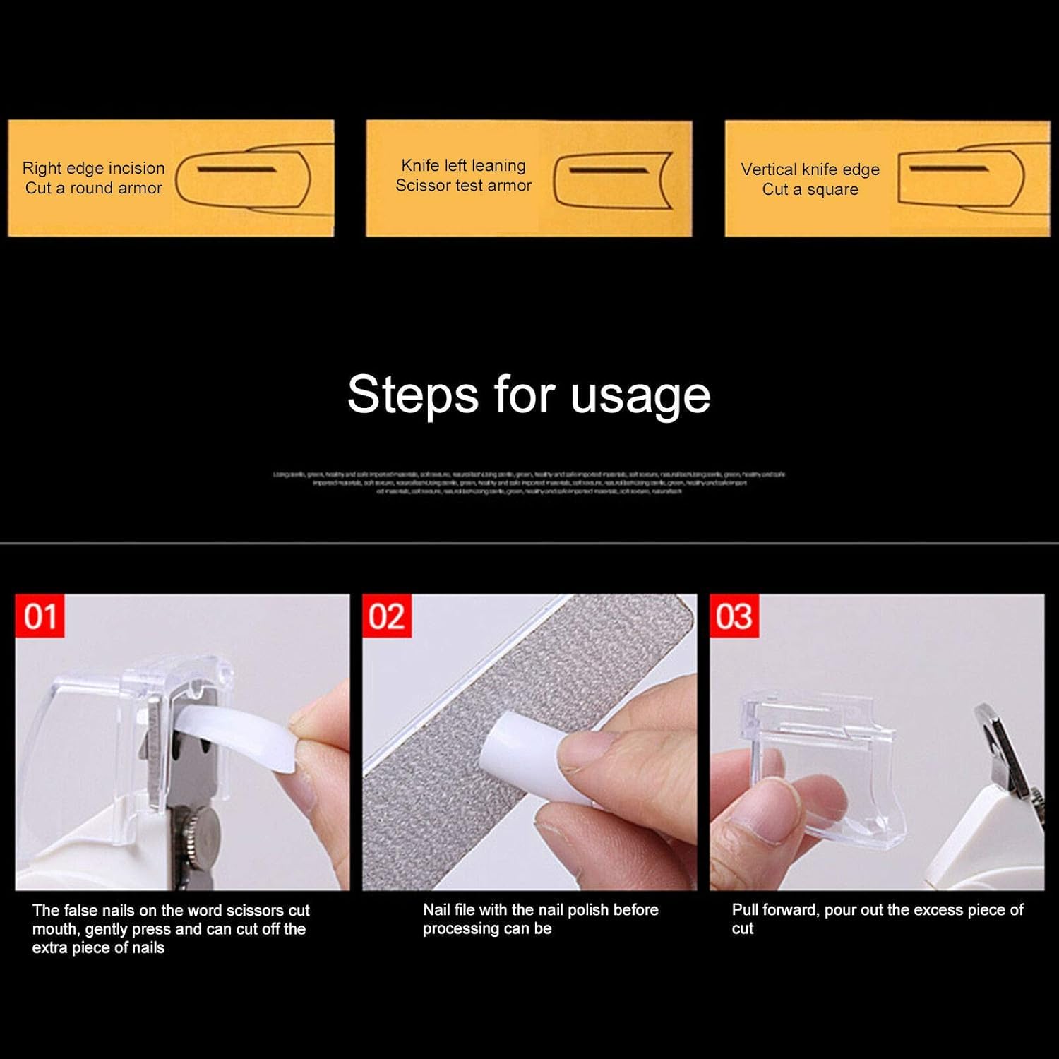 Premium COSLUXE Nail Edge Clipper - Professional Manicure Tool for Acrylic & Gel False Nails | Adjustable Triple Cut Design | Perfect for Salon, Home Use & DIY Nail Art