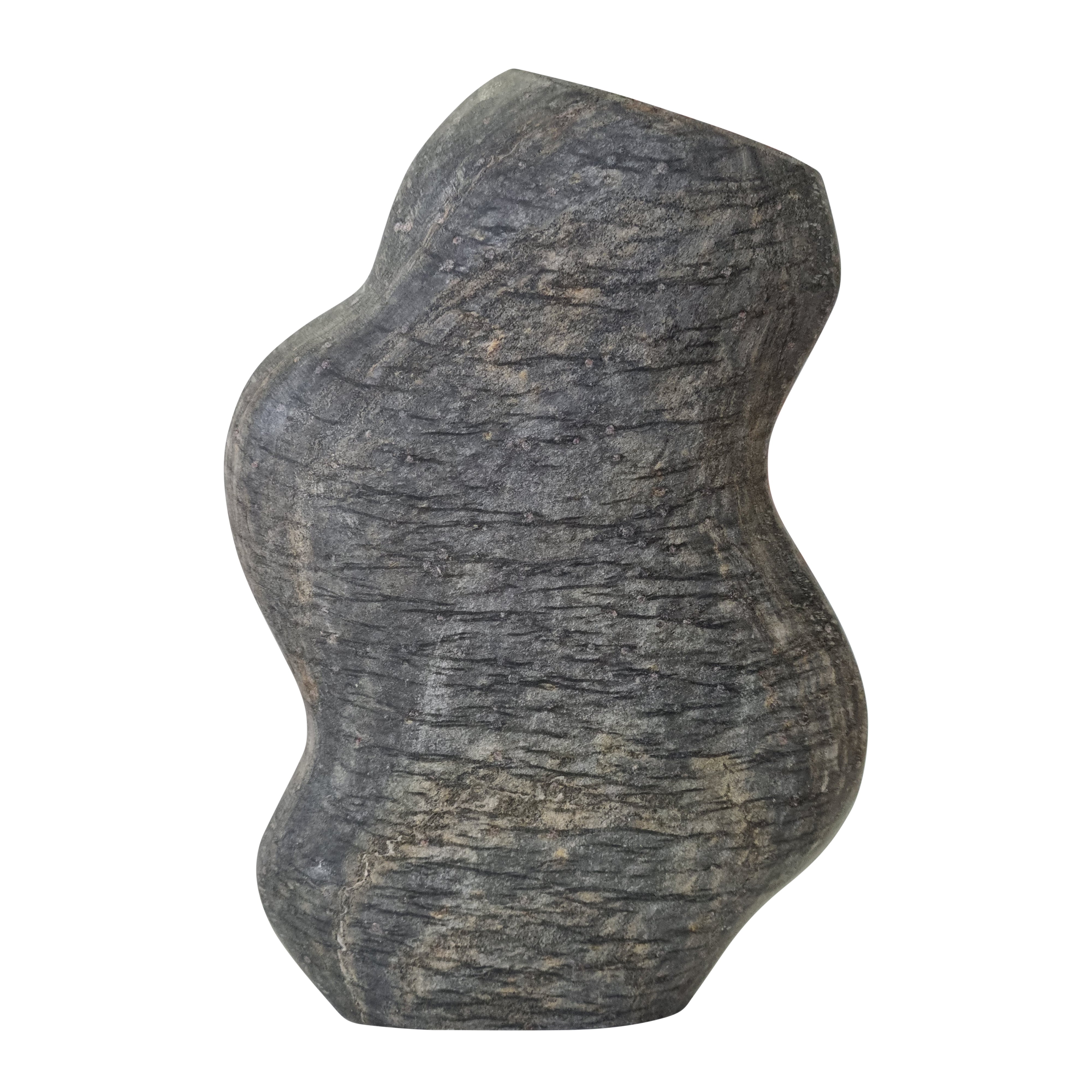 Dean Irregular Vase 25x7.5x30.5cm Slate - Modern Ceramic Home Decor for Living Room, Bedroom, Office & Wedding Centerpiece