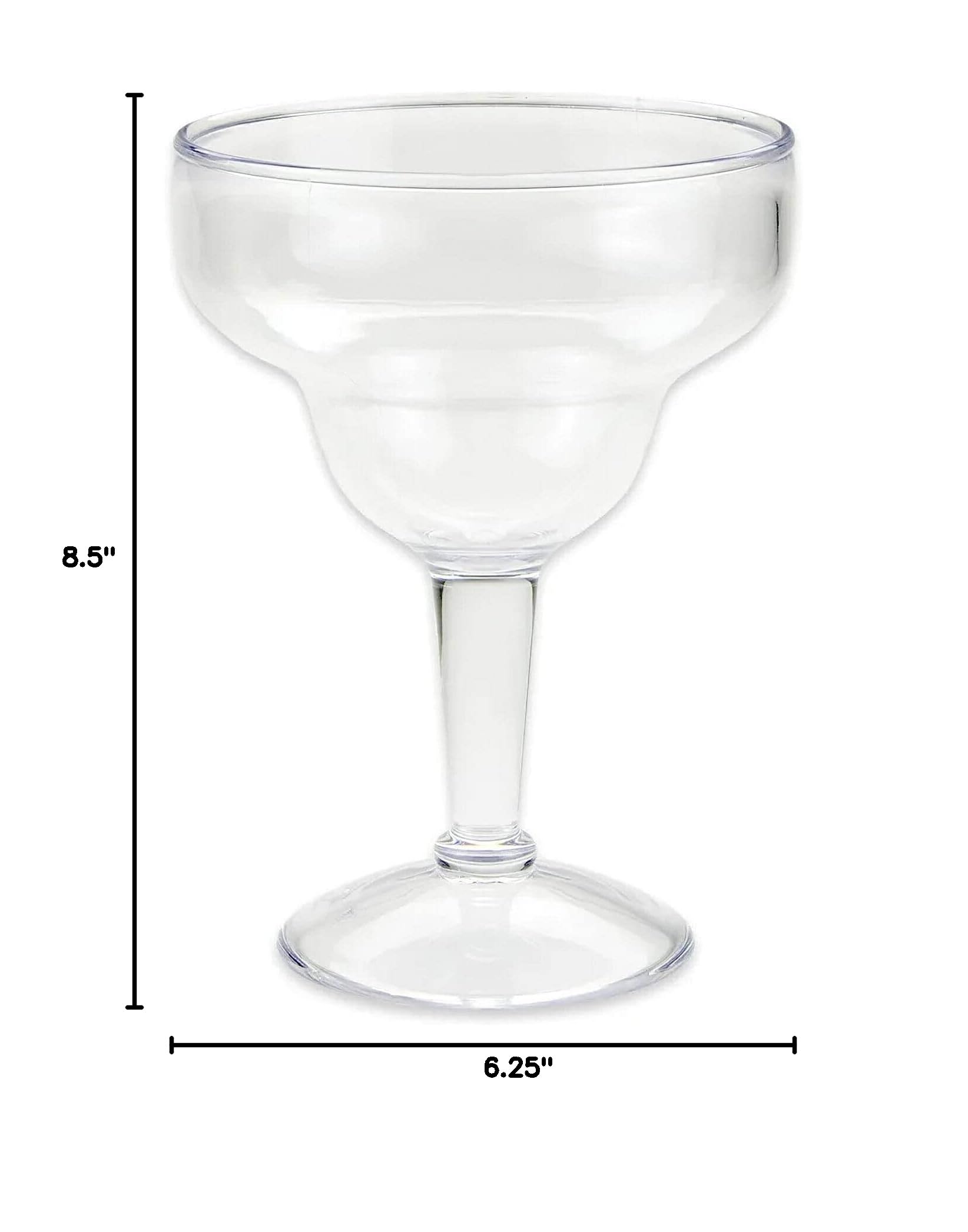 BPA-Free Heavy-Duty Shatterproof Plastic Jumbo Margarita Glasses - 36oz (Set of 12) - Perfect for Parties, Bars, Restaurants & Outdoor Events