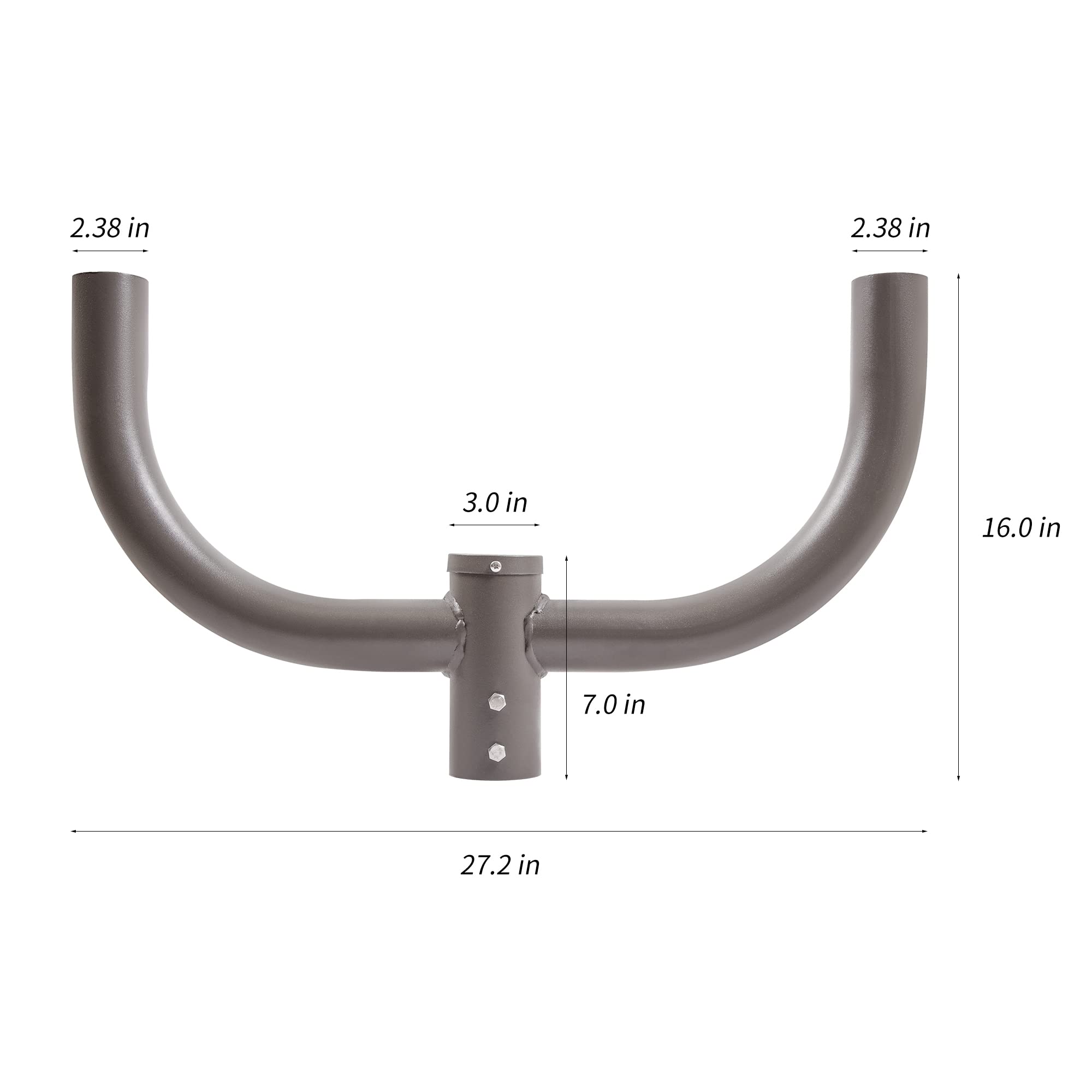 Double Bullhorn Light Bracket - 180 Degree Adjustable Mounting Bracket for 2 Pack Outdoor LED Shoebox Area Lights - Heavy Duty L-Shaped Bracket for Parking Lots, Pathways & Building Facades