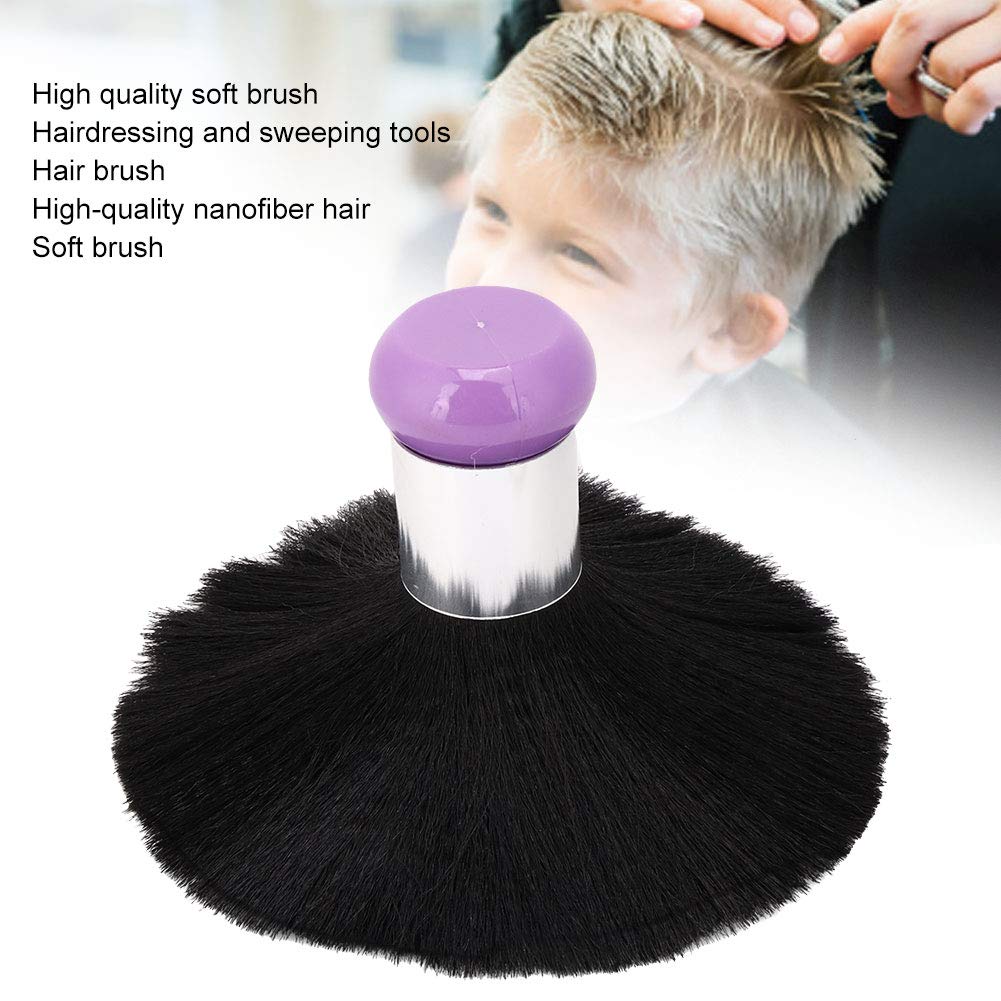 Soft Fiber Hair Cleaning Brush & Neck Duster - Portable Hair Dust Remover for Face & Neck (Purple) | Perfect for Salons, Home Hair Care & Pet Grooming