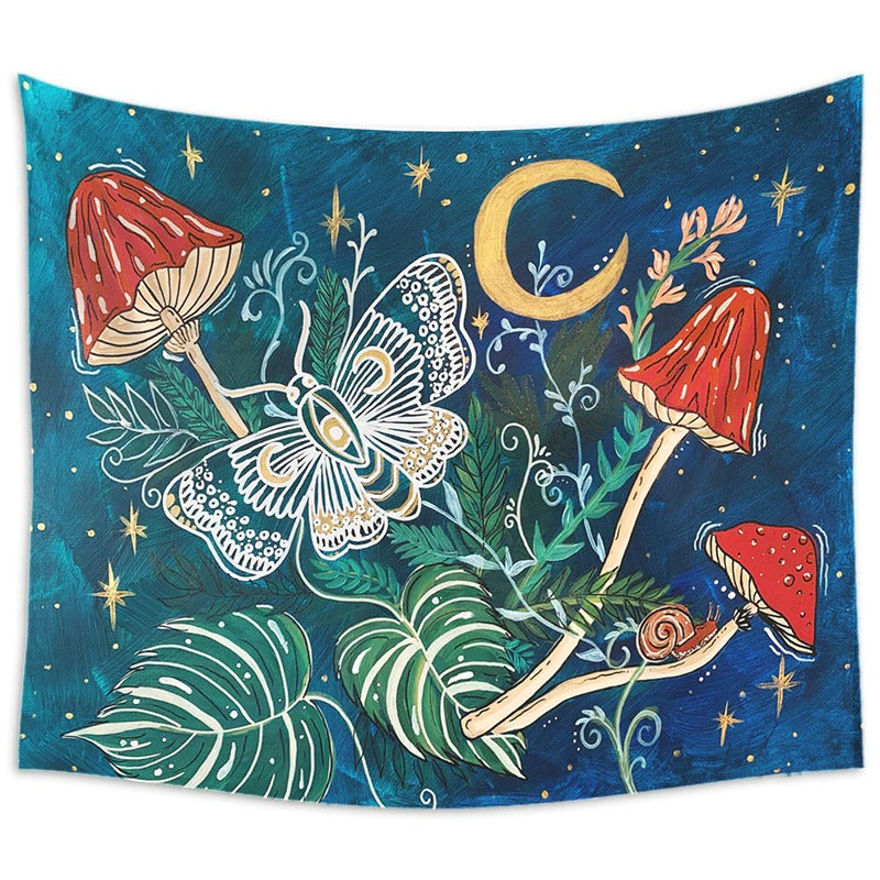 Mystical Moth Wall Tapestry - Bohemian Home Decor for Bedroom & Living Room - Perfect for Meditation Spaces & Aesthetic Room Design