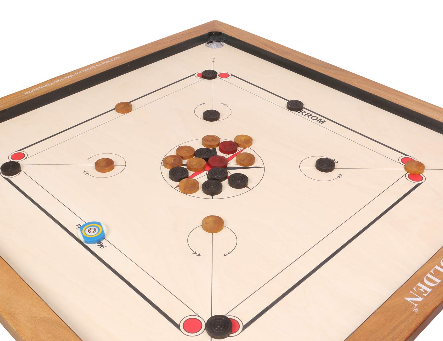 KD Golden Carrom Board - 30x30 Inches Antique Indoor Board Game - Approved by Carrom Federation of India & Maharashtra Carrom Association - Perfect for Family Game Nights, Parties, and Indoor Recreation