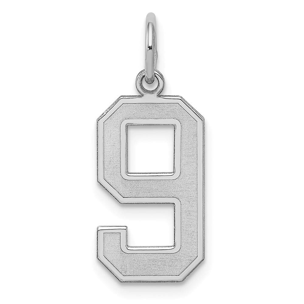 Roy Rose Jewelry - Sterling Silver Number 9 Pendant Necklace with Satin Finish | Perfect for Birthdays, Anniversaries & Personalized Gifts