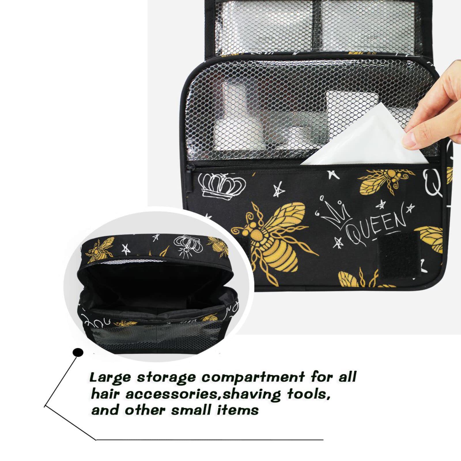 Portable Hanging Travel Toiletry Bag with Hook - Expandable Cosmetic & Makeup Organizer for Women & Men - Perfect for Showers, Camping, Gym & Airplane Travel
