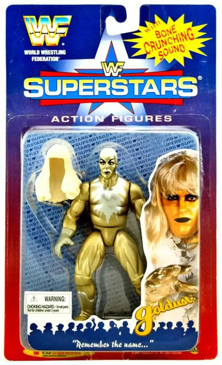 1996 WWF Jakks Pacific Superstars Series 1 Goldust Action Figure with J Hook Card - Vintage Wrestling Collectible for Display & Nostalgic Fans