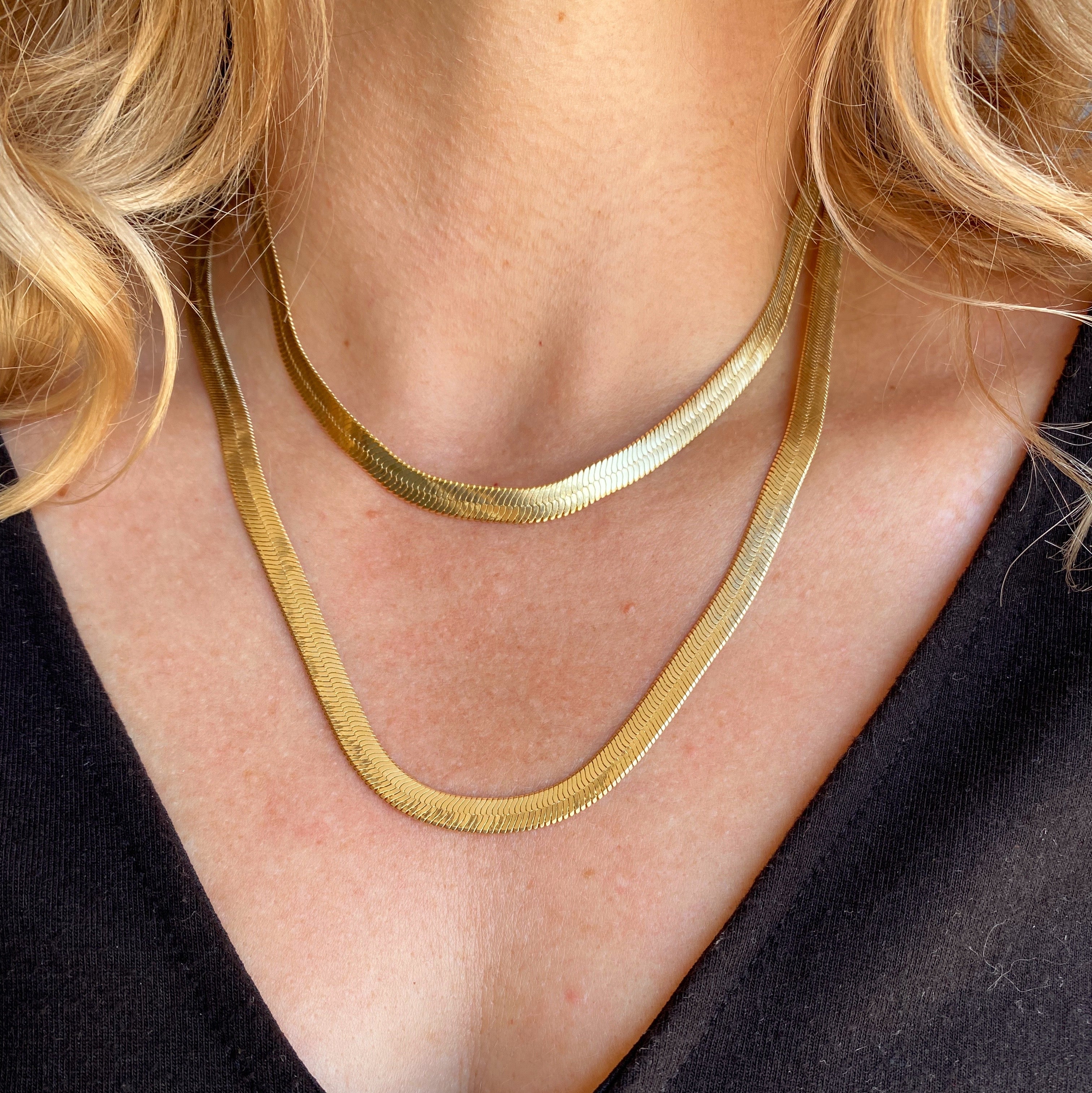 18K Gold Filled 6.0mm Thickness Herringbone Chain Necklace - Elegant Layering Piece for Women, Perfect for Everyday Wear, Gift Giving & Special Occasions