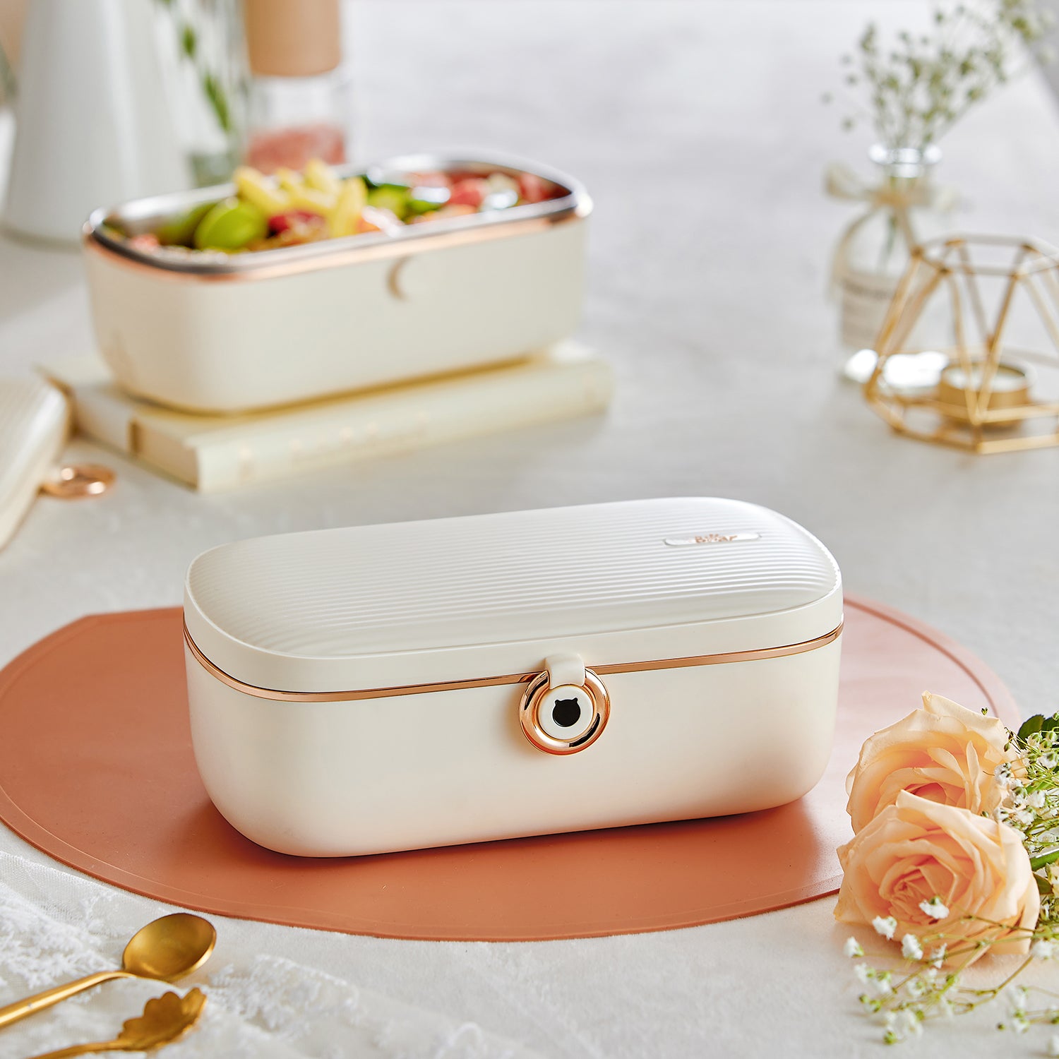 Bear HLB 459CW Electric Lunch Box - Portable Waterless Food Warmer for Office, Travel & Camping | BPA-Free & Leak-Proof | Fast Heating Meal Container for Hot Meals On The Go