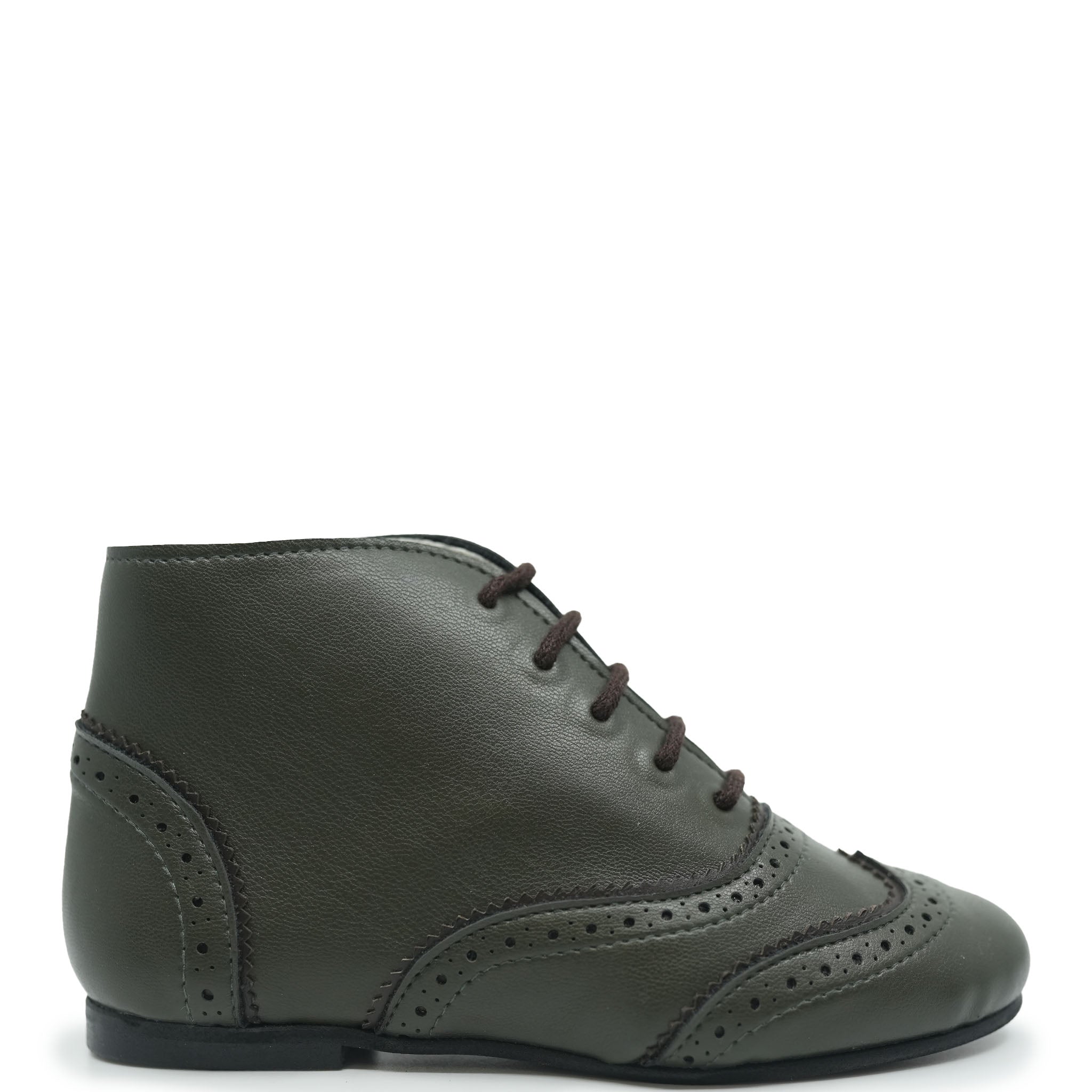 Sonatina Olive Wingtip Lace Up Bootie - Women's Vintage Style Ankle Boots for Fall & Winter | Comfortable Casual & Office Wear | Perfect for Work, Dating & Everyday Outfits