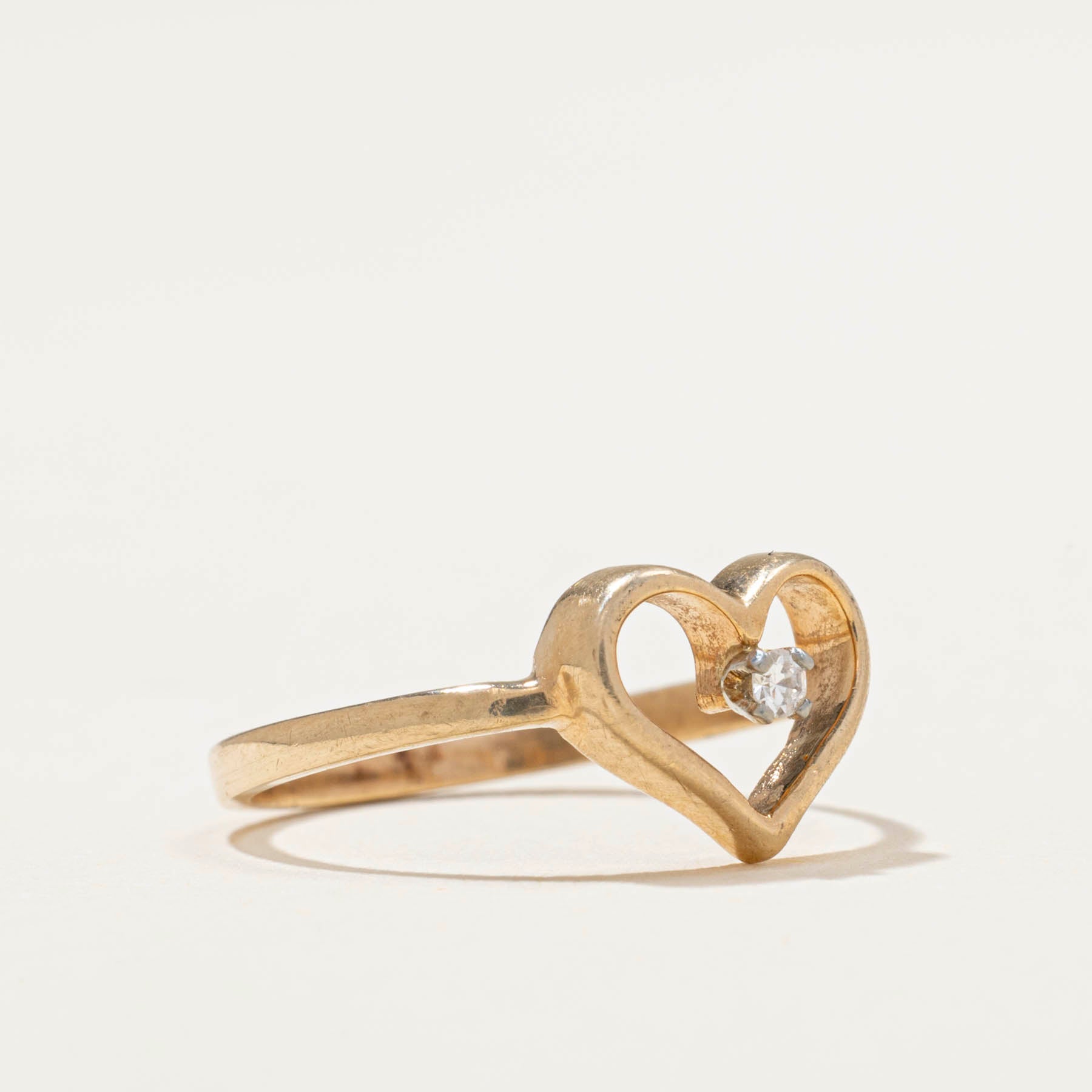White Sapphire Open Heart Ring - 0.02ct Size 5 | Elegant Sterling Silver Jewelry for Women | Perfect Gift for Anniversary, Valentine's Day & Special Occasions
