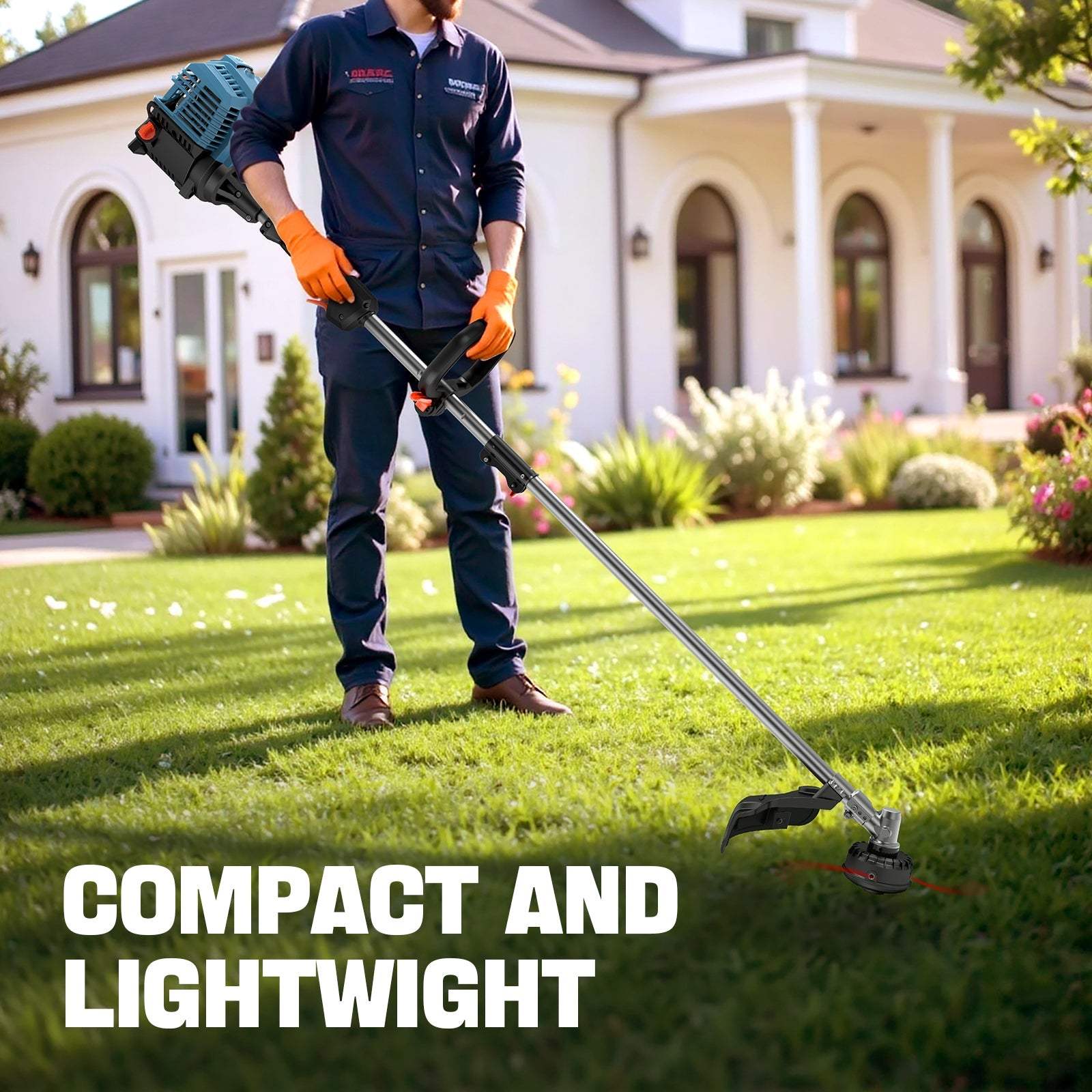 4QL® 31cc 4-Cycle 18-Inch Gas String Trimmer - Attachment Capable Lawn Edger & Weed Wacker for Professional Landscaping & Yard Maintenance