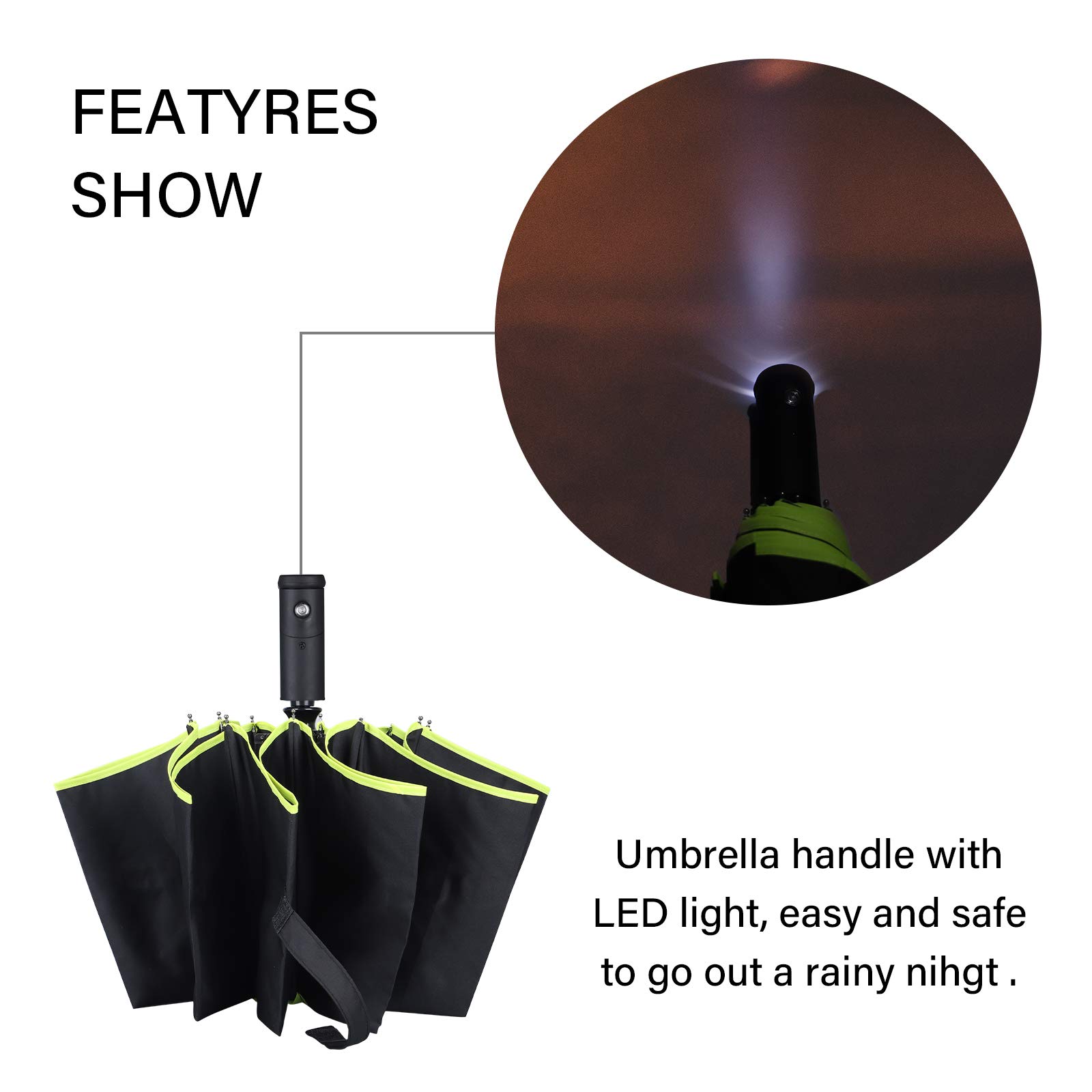 Windproof Travel Umbrella - Auto Open/Close Compact Umbrella with Strong Metal Frame, Waterproof & Durable for Rainy Days - Perfect for Commuting, Business Trips and Outdoor Adventures