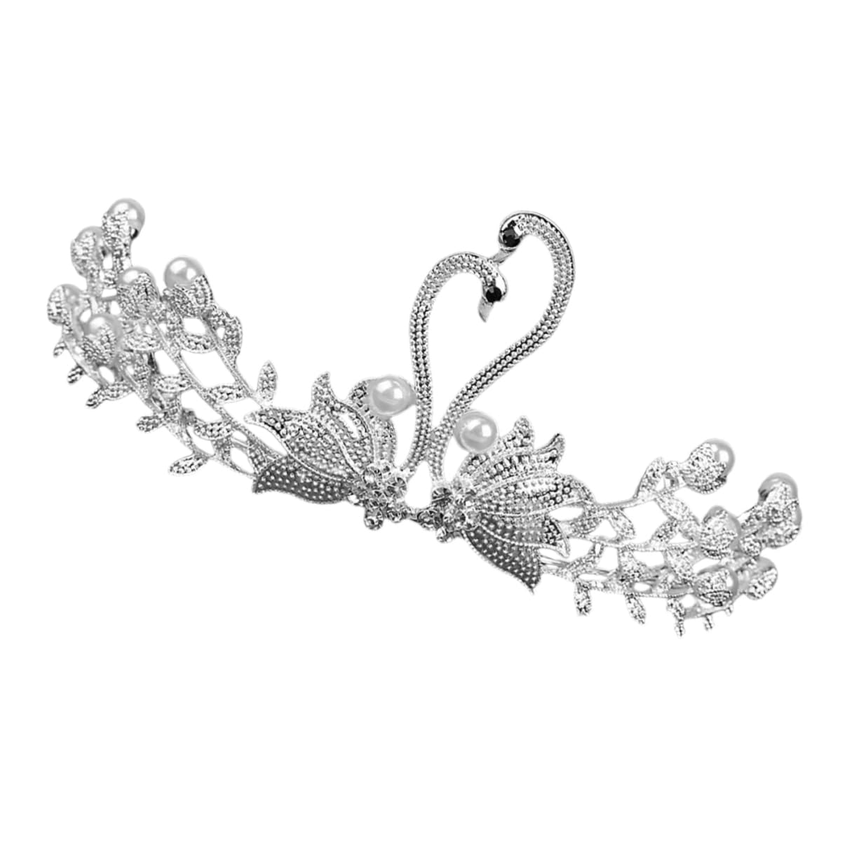 Silver Tiara Headpiece for Women - Bridal Crown Hair Jewelry for Weddings & Parties