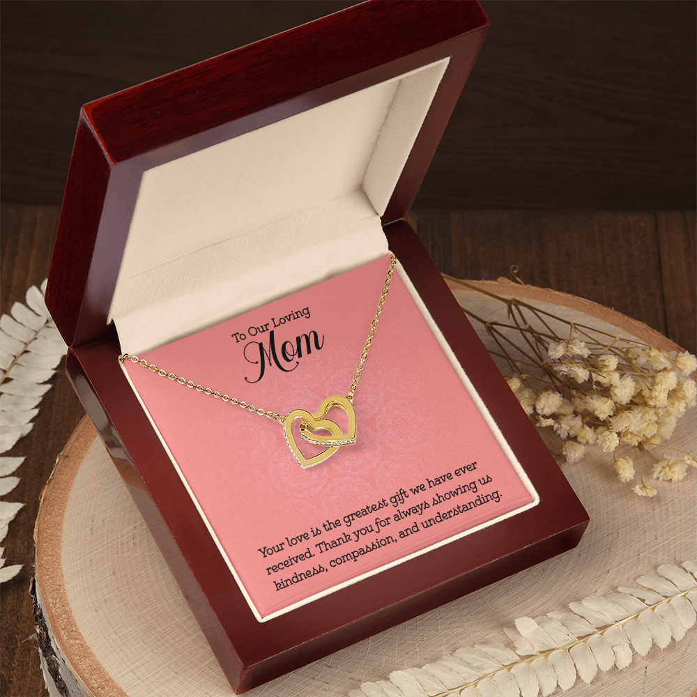 Interlocking Heart Necklace for Mom - Thoughtful Gift from Kids to Loving Mother | Perfect for Mother's Day, Birthday & Anniversary Celebrations