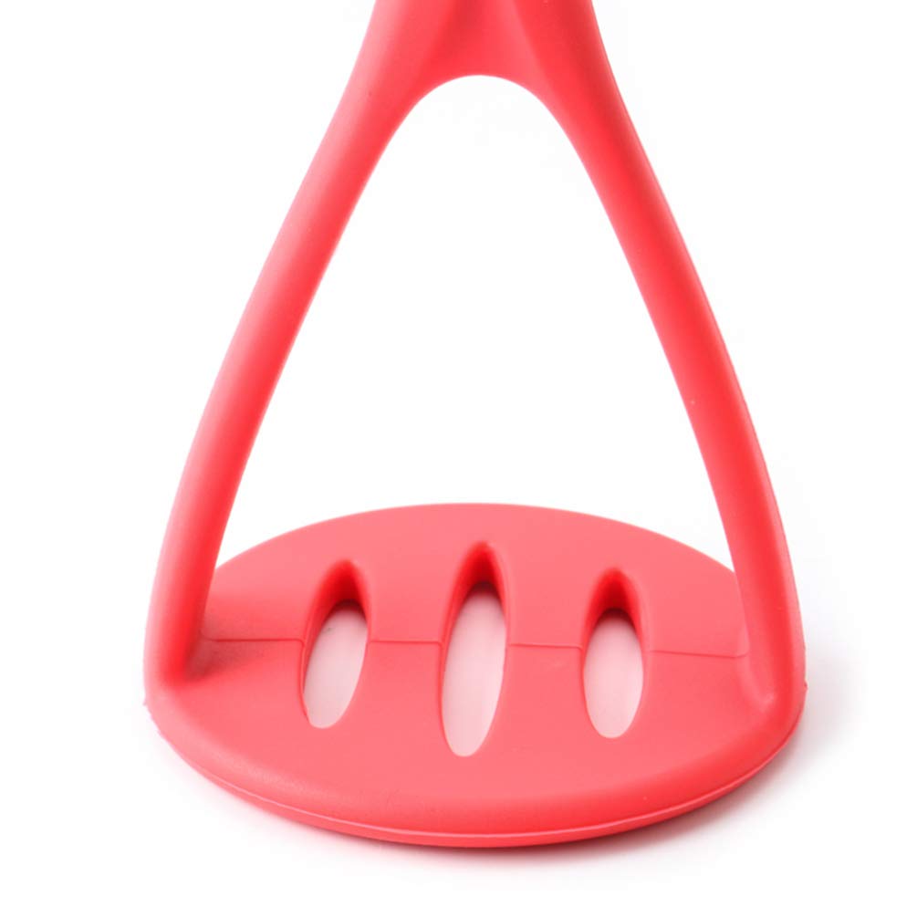 Cabilock Silicone Potato Masher & Fruit Ricer - Durable Kitchen Tool for Mashing Potatoes, Fruits, and Vegetables - Perfect for Home Cooking, Baking, and Meal Prep - BPA-Free, Easy to Clean, Dishwasher Safe (Red)