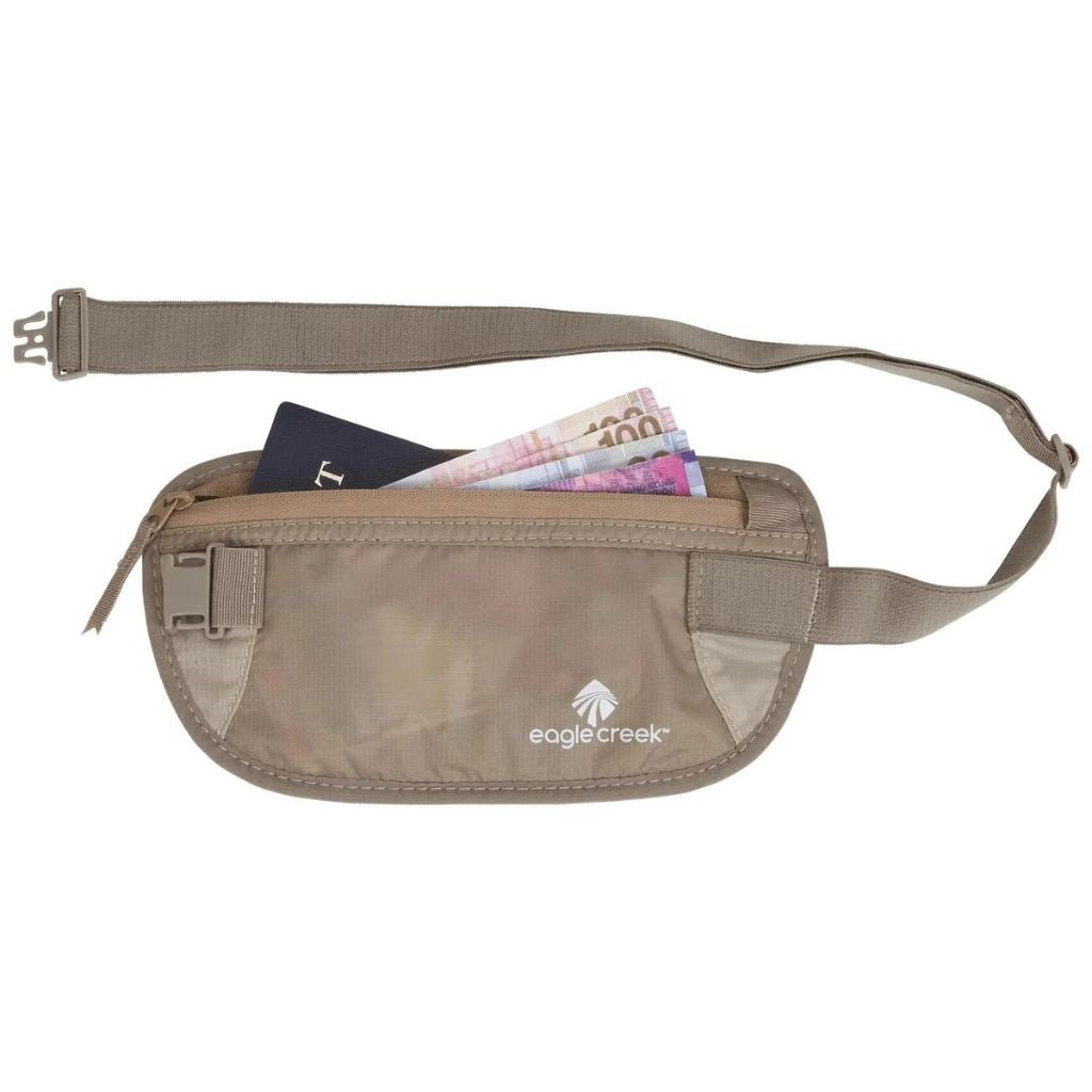Eagle Creek Undercover Money Belt - Secure Travel Wallet for Cash & Cards | Khaki | Perfect for International Travel, Hiking & Daily Commute