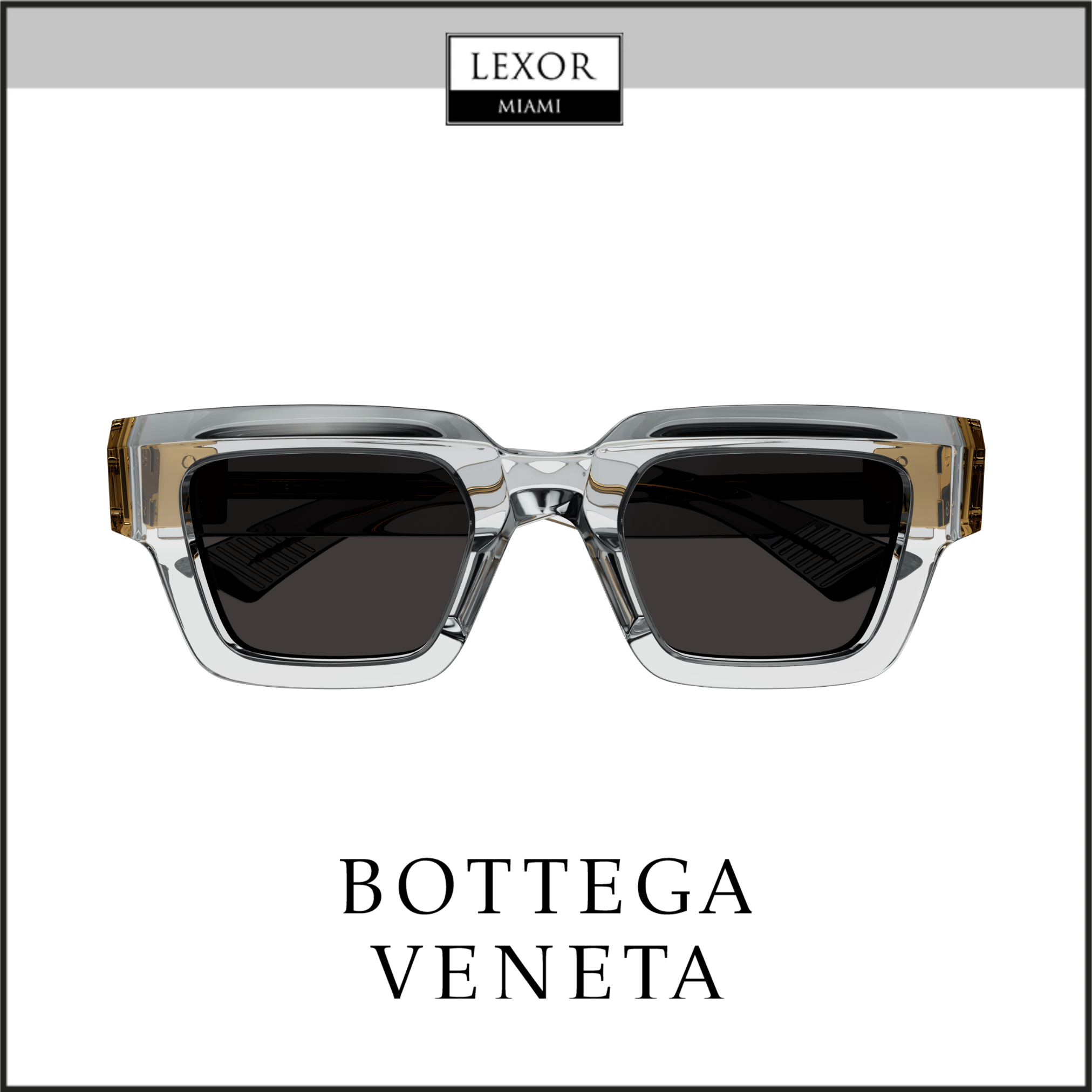 Bottega Veneta BV1230S 001 49mm Unisex Recycled Acetate Sunglasses - UV Protection for Men & Women | Perfect for Beach, Driving & Outdoor Activities
