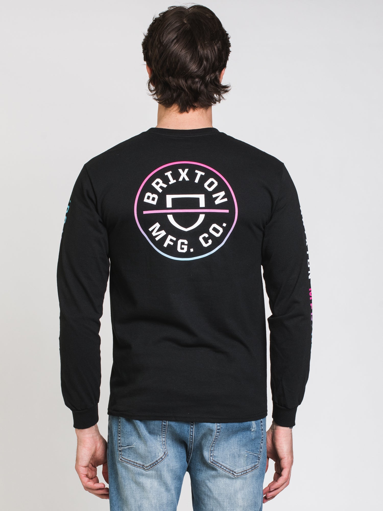 Brixton Crest Long Sleeve T-Shirt for Men | Premium Cotton Crewneck Tee | Casual & Streetwear Style | Perfect for Everyday Wear, Layering, and Outdoor Activities