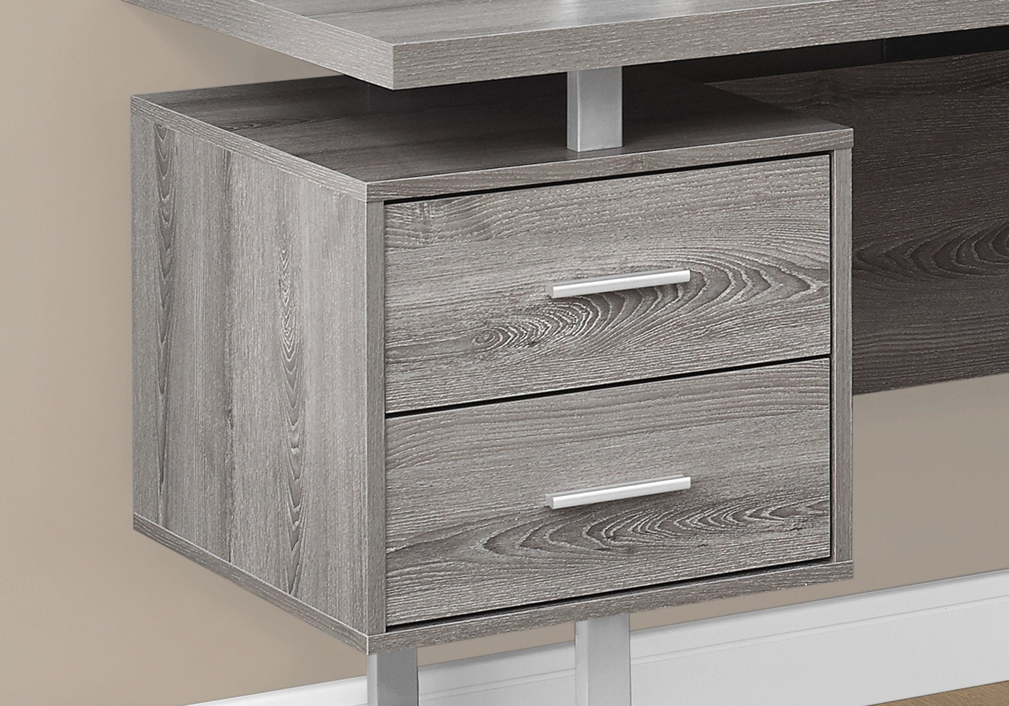 Office Series 70L Dark Taupe Left or Right Facing Executive Desk - Perfect for Home Office, Study Room & Workspace Organization