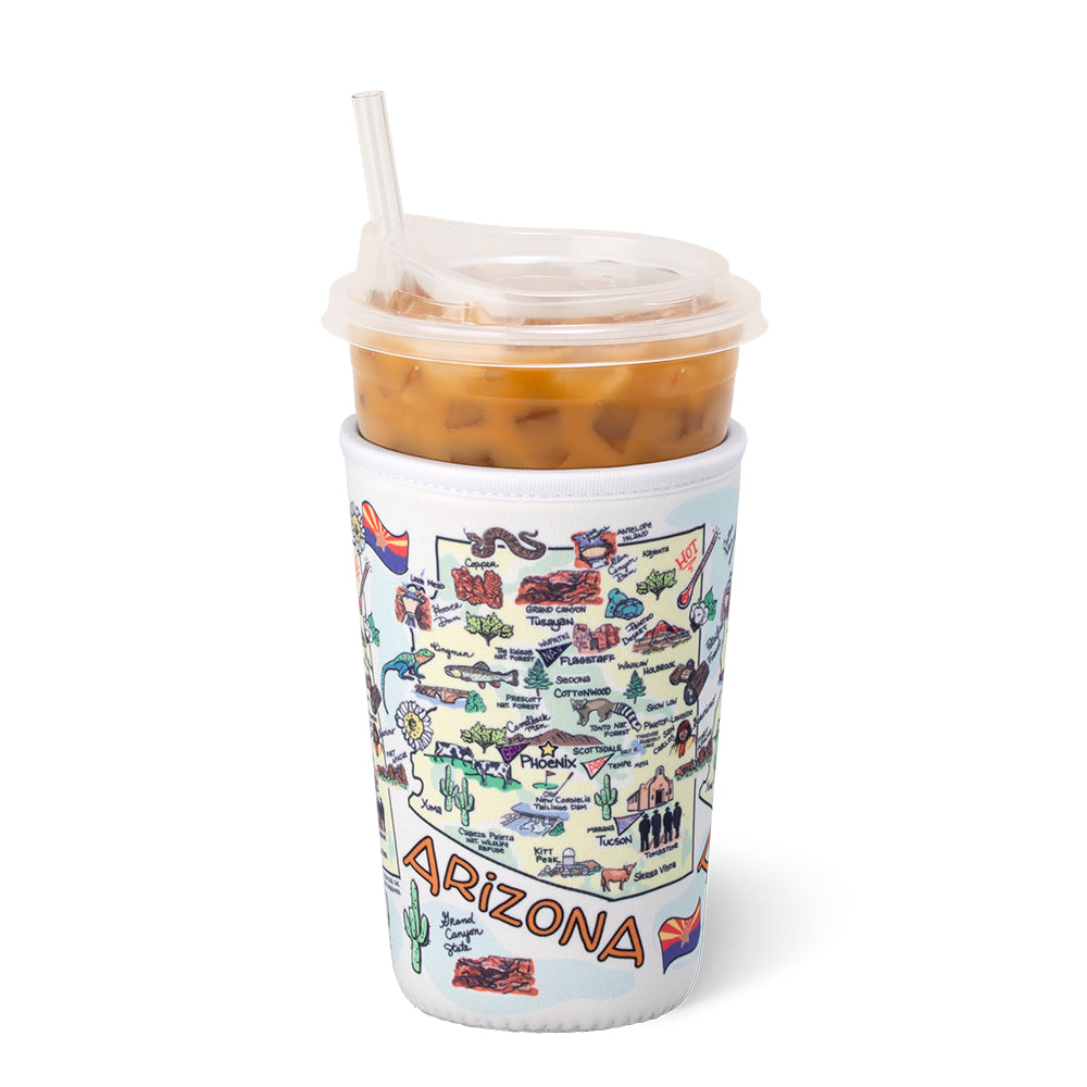 Arizona Medium Iced Coffee Cup Coolie - Insulated Sleeve for 16oz Cold Drinks, Perfect for Iced Coffee, Smoothies & Summer Beverages at Home, Office or Travel