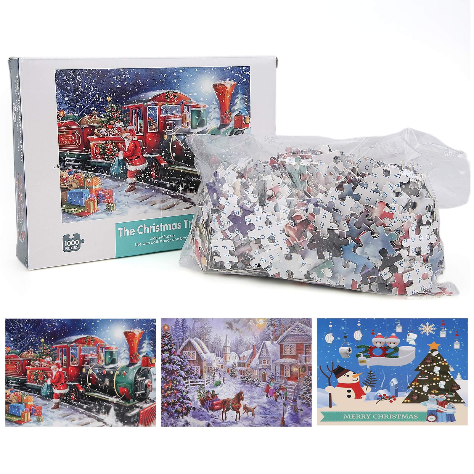 Colorful Santa Jigsaw Puzzle 100pc - Christmas Gift for Adults & Kids - Holiday Family Fun