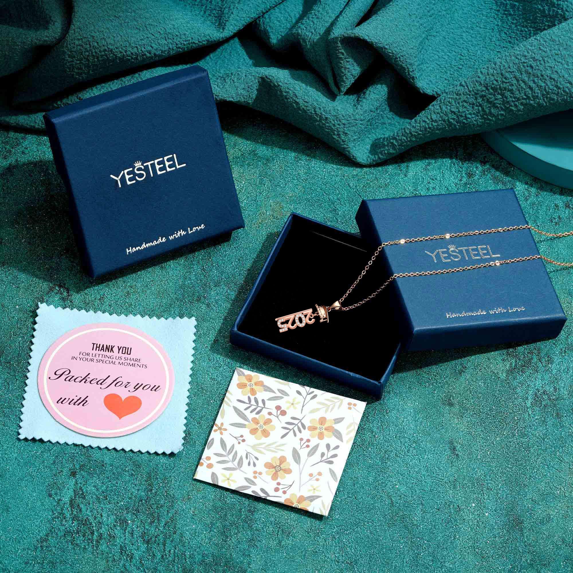 Yesteel Class of 2025 Graduation Necklace for Women - Best Friend Gift for High School & College Graduates - Elegant Jewelry for Commencement Ceremony & Special Occasions