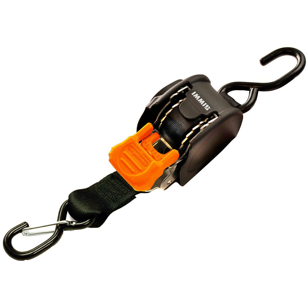 CargoBuckle Mini G3 with Dual S-Hooks - Heavy Duty Truck Tie Down Straps for Securing Cargo - Perfect for Pickup Trucks, Trailers, and Moving Loads