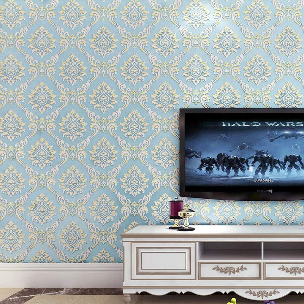 Non-Woven 3D Embossed Wallpaper for Home & Commercial Use - Perfect for Bedrooms, Restaurants, Clothing Stores & Wedding Room Decor
