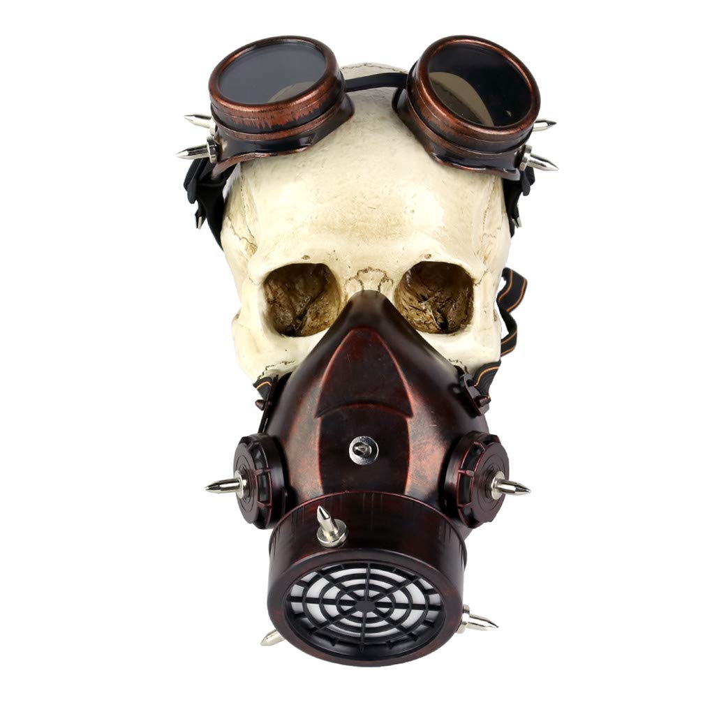 Steampunk Skull Mask with Goggles - Black Halloween Costume Mask for Cosplay, Parties, and Themed Events | Perfect for Halloween, Cosplay Conventions, and Steampunk Fashion