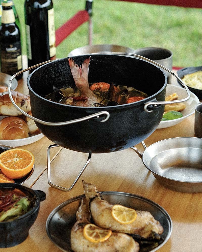 Snow Peak 26cm Cast Iron Charcoal Grill Stand - Durable Outdoor Cooking for Camping, Backyard BBQs & Picnics