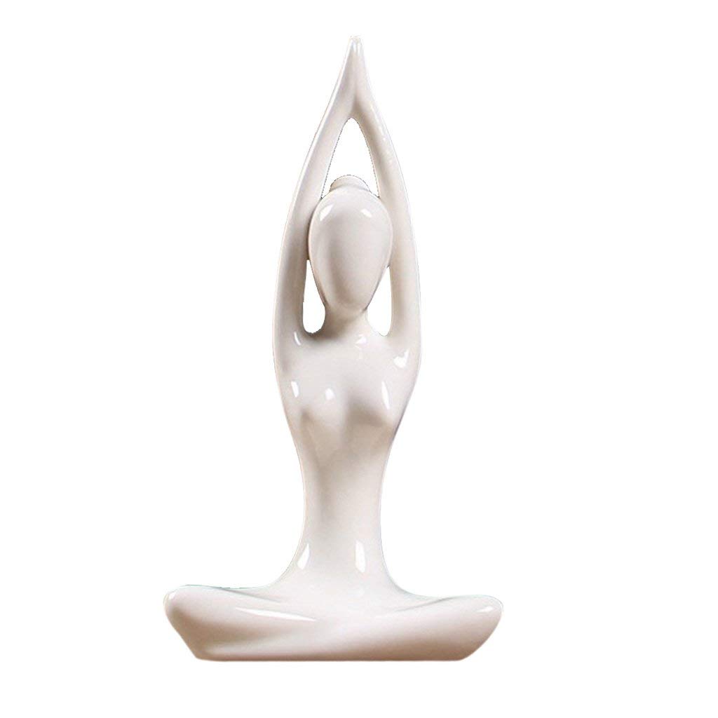 Ceramic Yoga Buddha Statue for Meditation - Handcrafted Zen Sculpture for Home, Office, Yoga Studio & Garden Decor | Perfect for Meditation Spaces, Feng Shui & Gift Giving