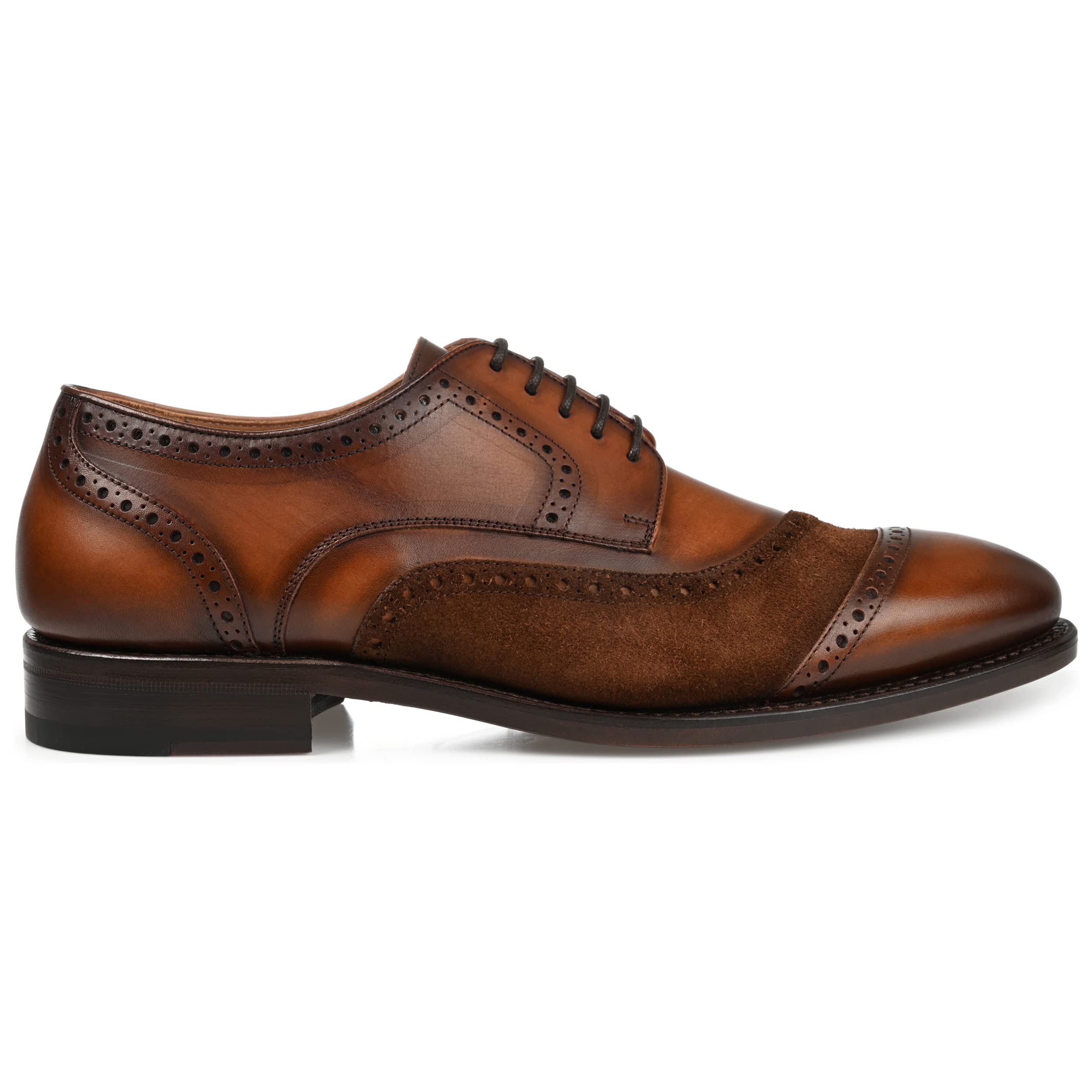TAFT Gladiator Men's Dress Shoes - Premium Full-Grain Leather & Suede Oxfords in Chocolate Brown | Formal Business Attire & Wedding Shoes for Professionals